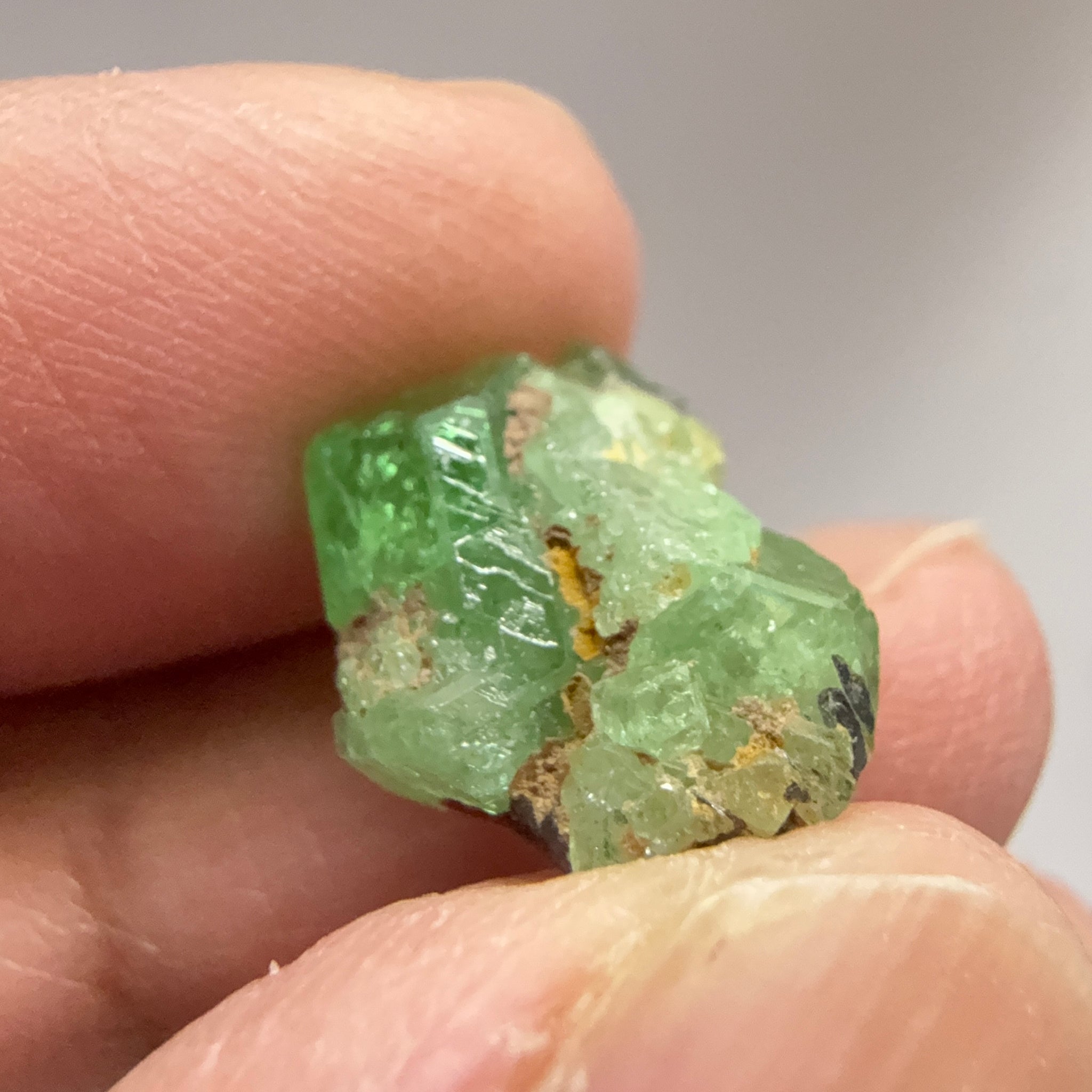 Tsavorite Crystal on Matrix. 9.72ct, Merelani. Tanzania, Untreated Unheated