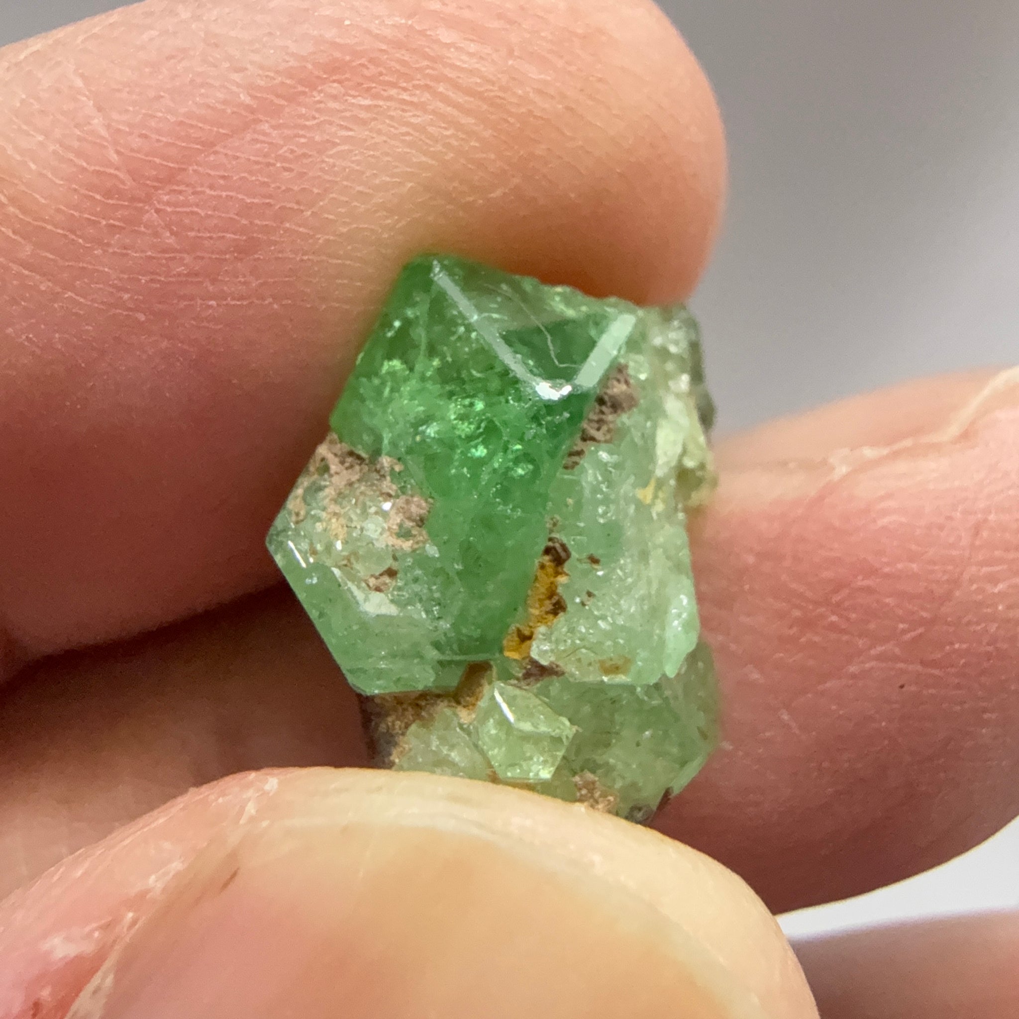 Tsavorite Crystal on Matrix. 9.72ct, Merelani. Tanzania, Untreated Unheated
