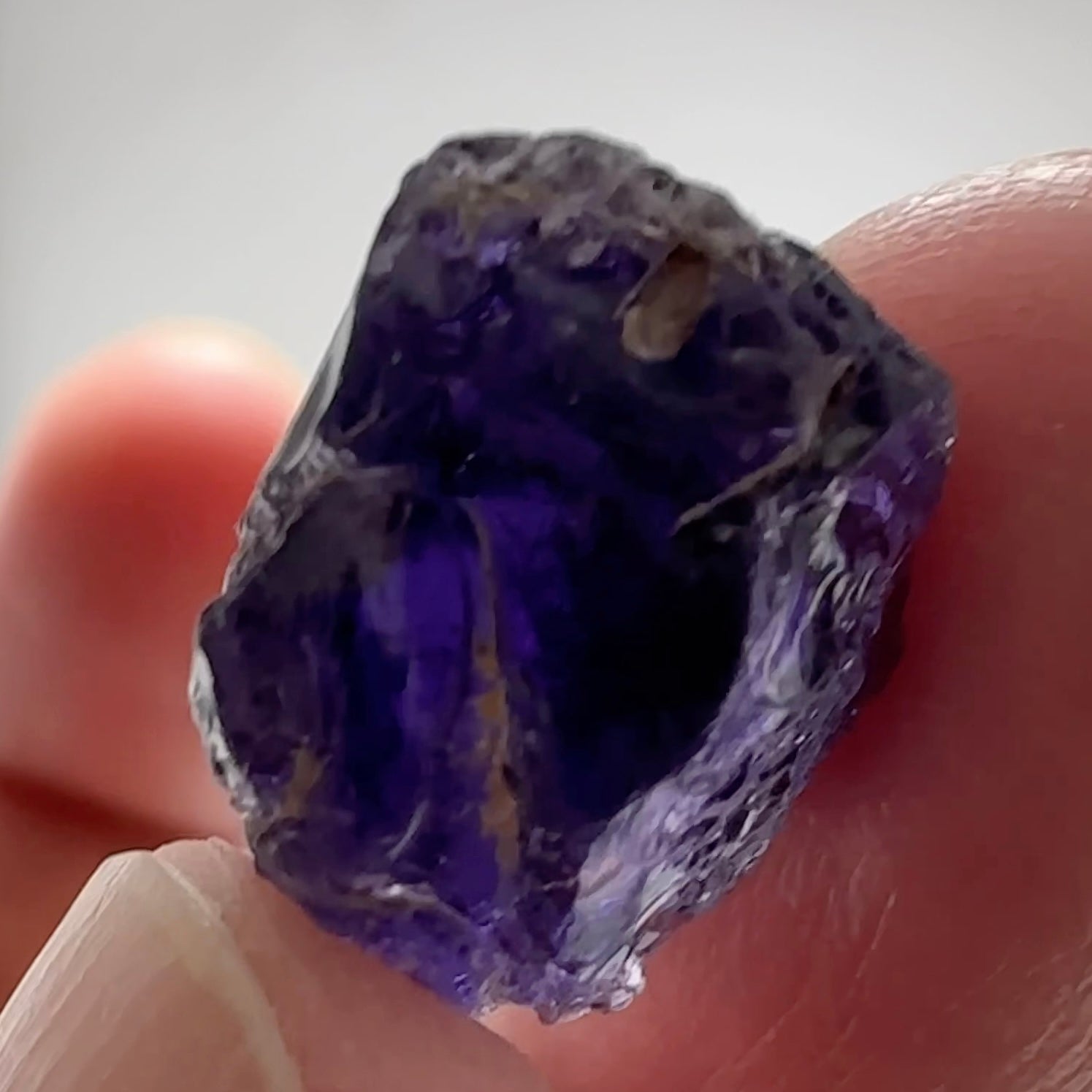 16.60ct Purple Scapolite Crystal, Tanzania, Untreated Unheated.VVS-IF clean with a single tiny spot 3mm into the stone, you can cut with it, will not be seen with the naked eye once cut