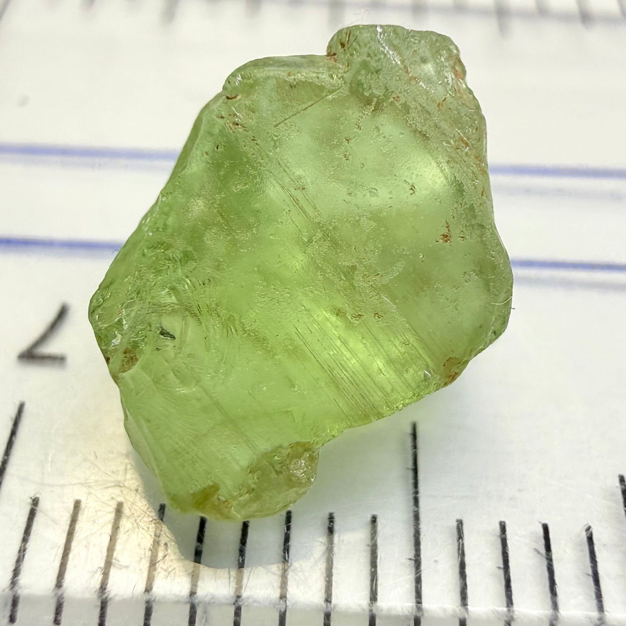 Tsavorite Garnet, 5.65ct, Kenya, Untreated Unheated, parallel needles running through