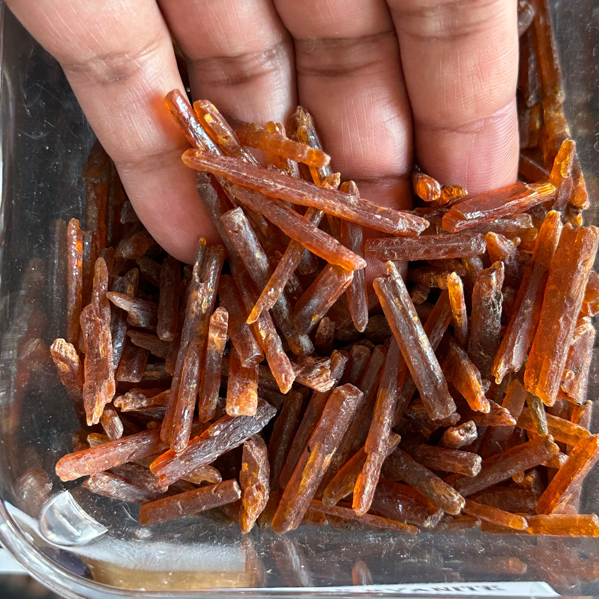 Transparent Orange Kyanite Crystals, Tanzania, thin and transparent, Per Stone