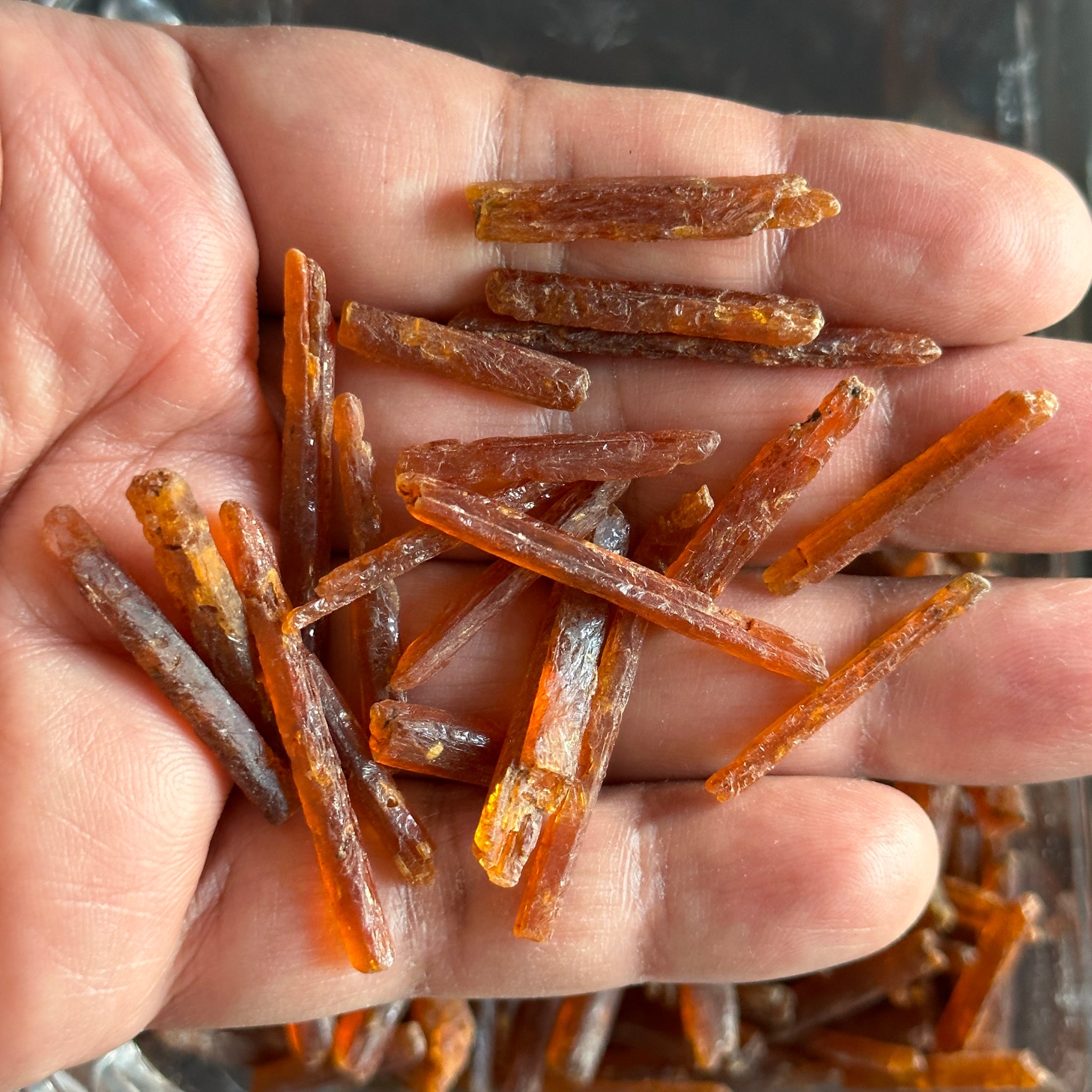 Transparent Orange Kyanite Crystals, Tanzania, thin and transparent, Per Stone