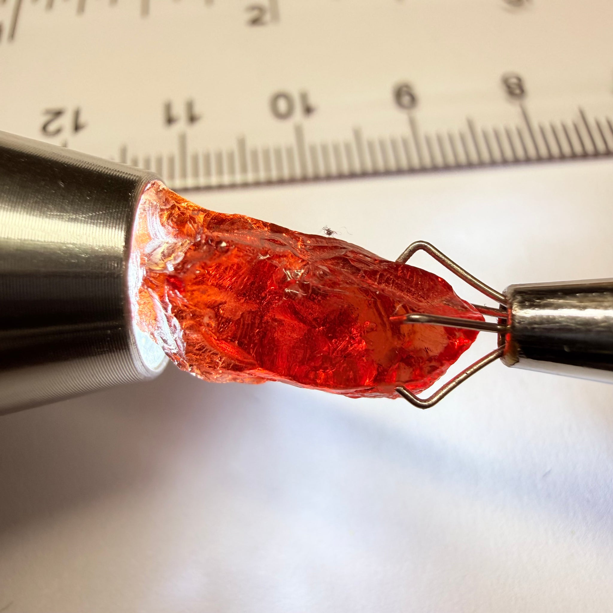 Umba Garnet, 12.19ct, Tanzania, Untreated Unheated, Slight spots and inclusions on the outside that will need to be worked around, see backlit pics