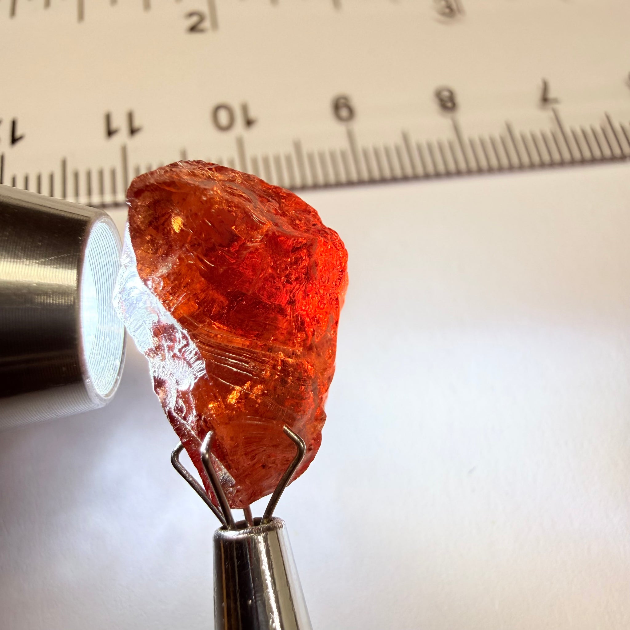 Umba Garnet, 12.19ct, Tanzania, Untreated Unheated, Slight spots and inclusions on the outside that will need to be worked around, see backlit pics