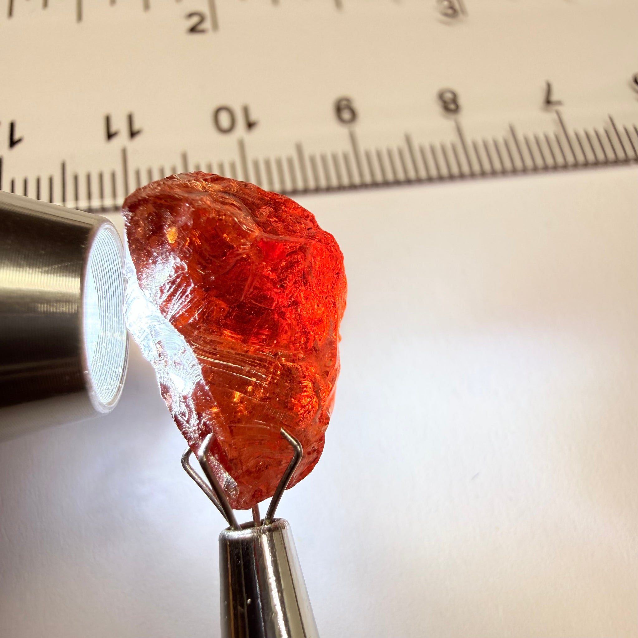 Umba Garnet, 12.19ct, Tanzania, Untreated Unheated, Slight spots and inclusions on the outside that will need to be worked around, see backlit pics