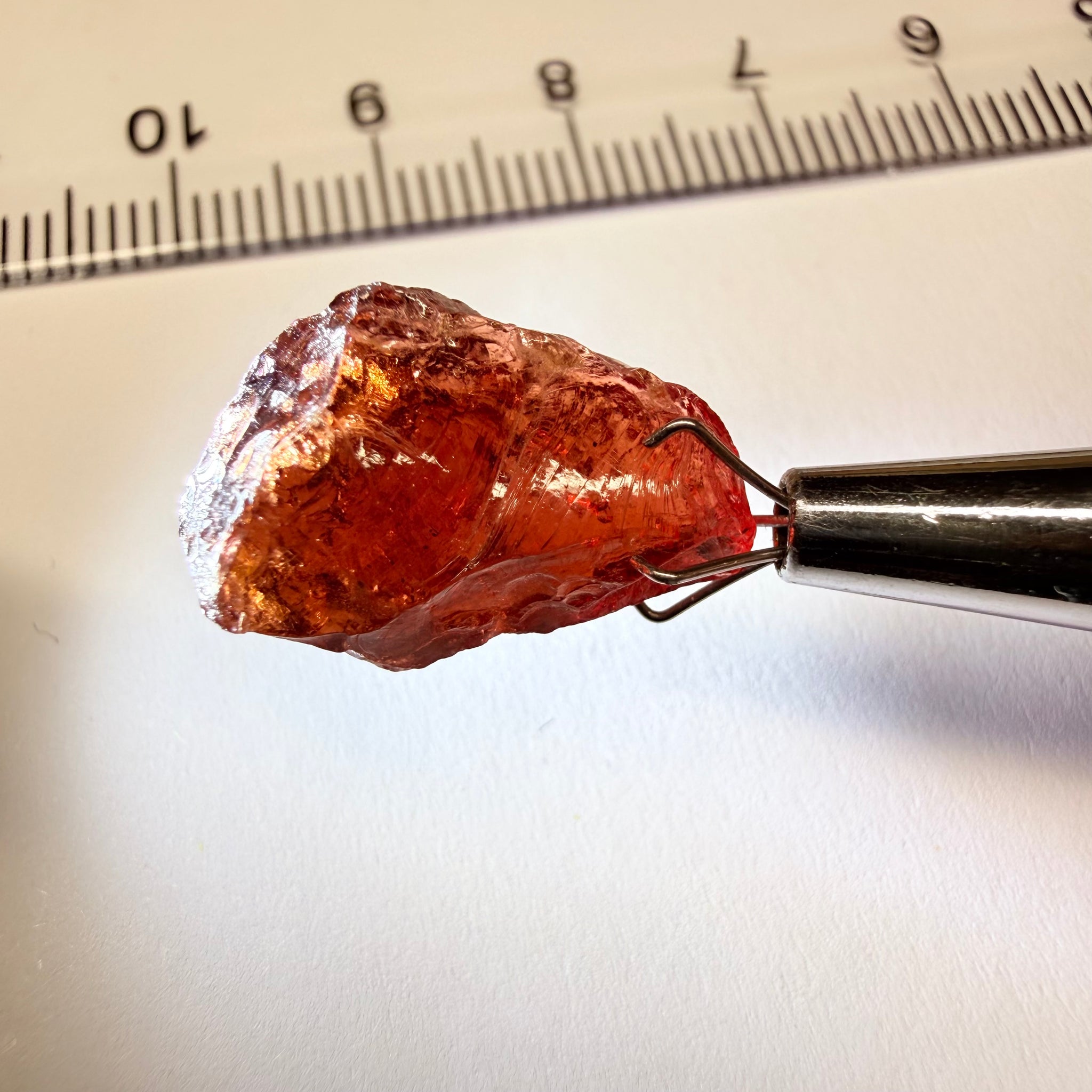 Umba Garnet, 12.19ct, Tanzania, Untreated Unheated, Slight spots and inclusions on the outside that will need to be worked around, see backlit pics