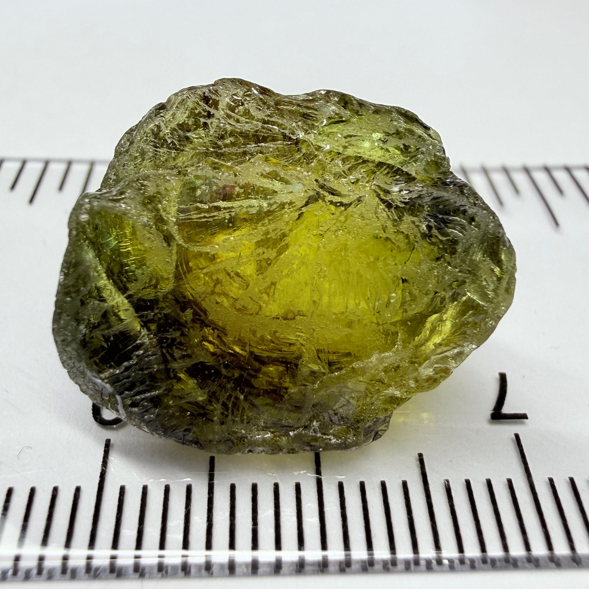 Apatite Crystal, 26.99ct, Tanzania, Untreated Unheated, has some faceting portions, see backlit photos