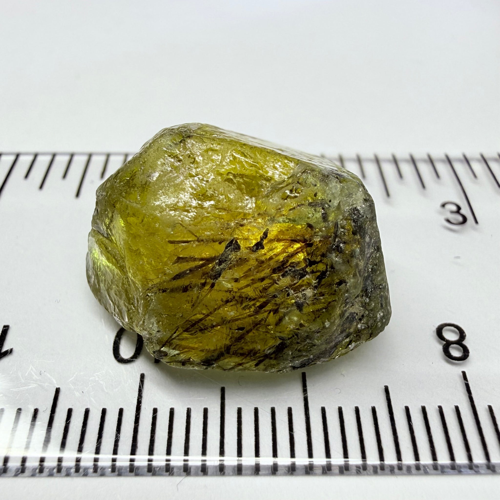 Apatite Crystal, 26.99ct, Tanzania, Untreated Unheated, has some faceting portions, see backlit photos