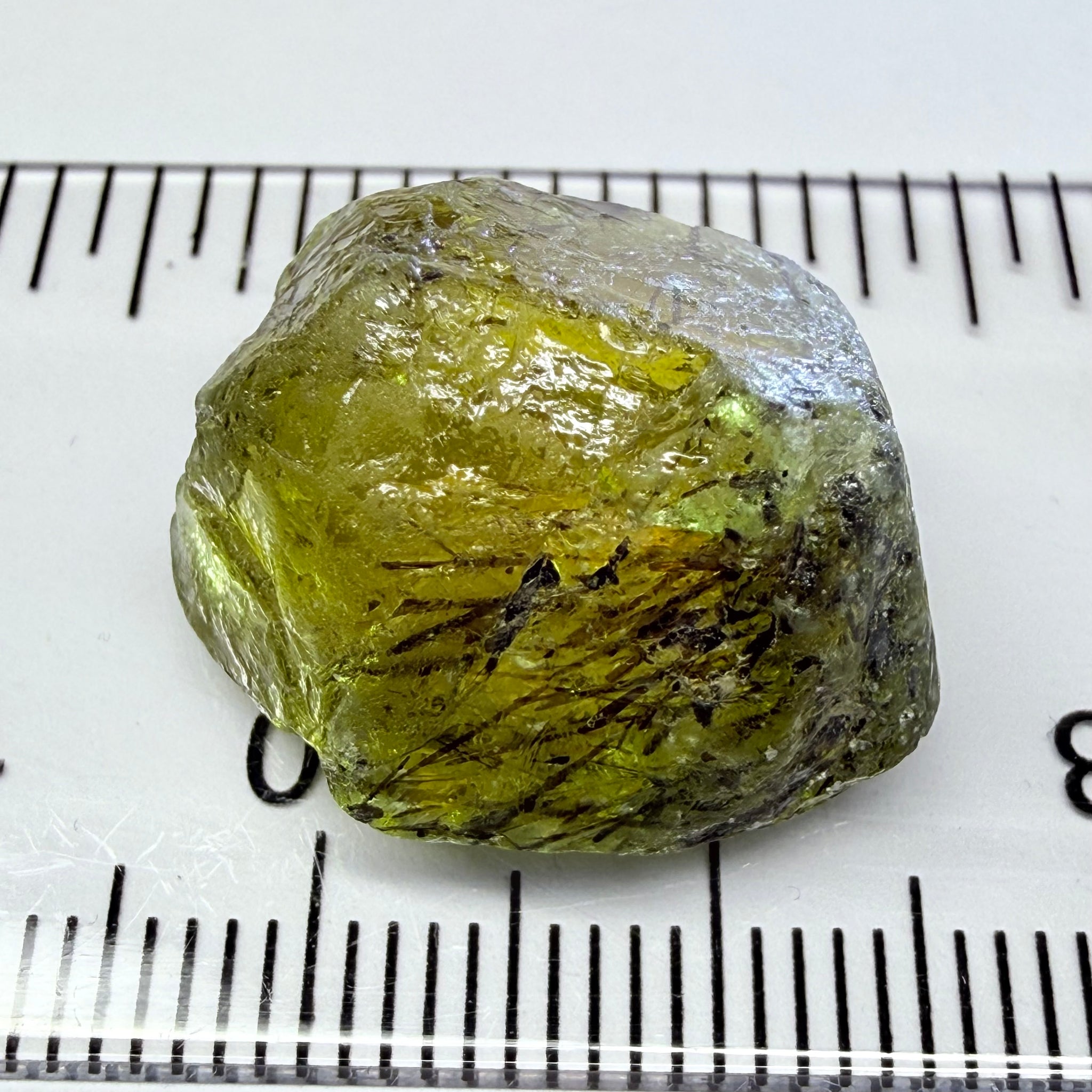 Apatite Crystal, 26.99ct, Tanzania, Untreated Unheated, has some faceting portions, see backlit photos