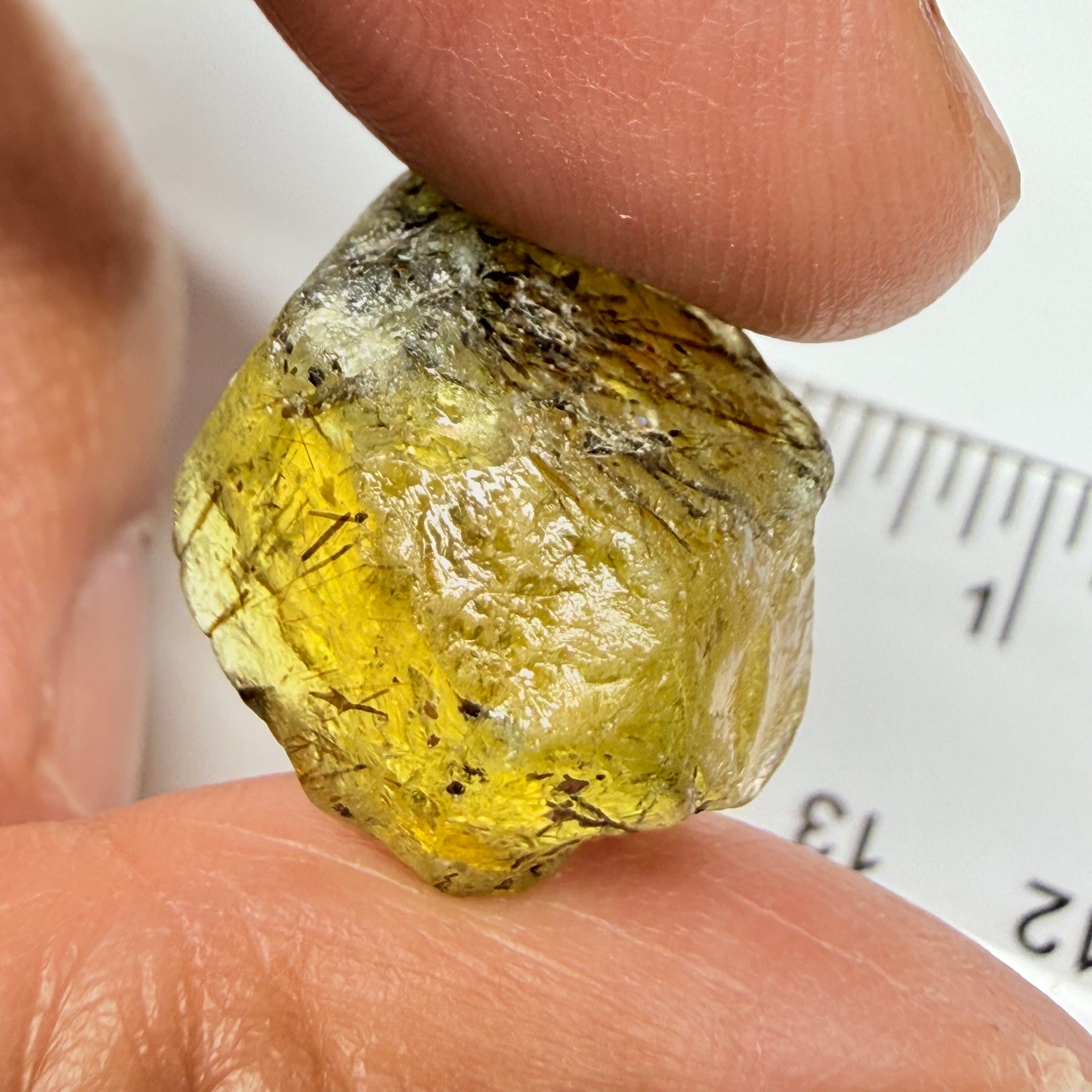 Apatite Crystal, 26.99ct, Tanzania, Untreated Unheated, has some faceting portions, see backlit photos