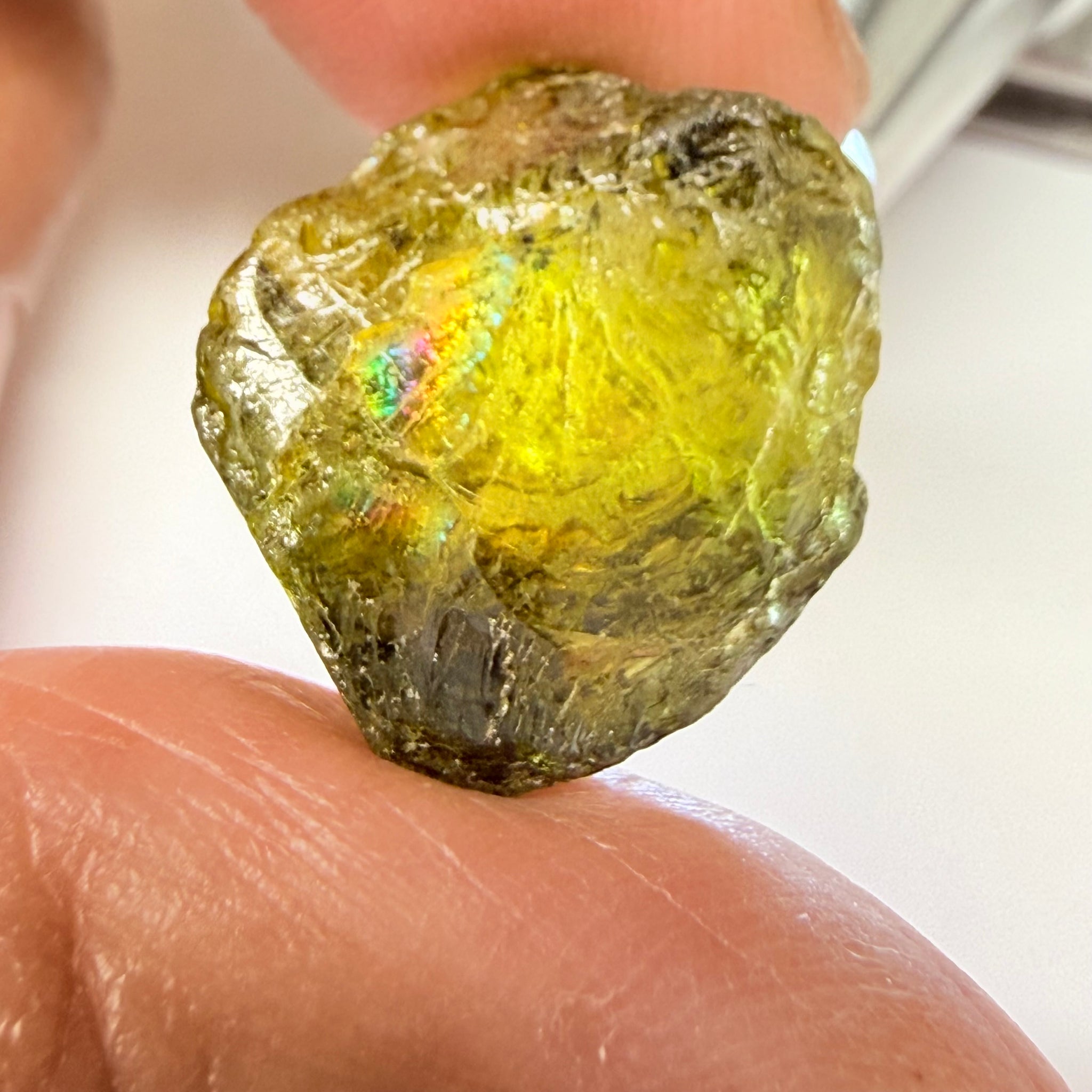 Apatite Crystal, 26.99ct, Tanzania, Untreated Unheated, has some faceting portions, see backlit photos