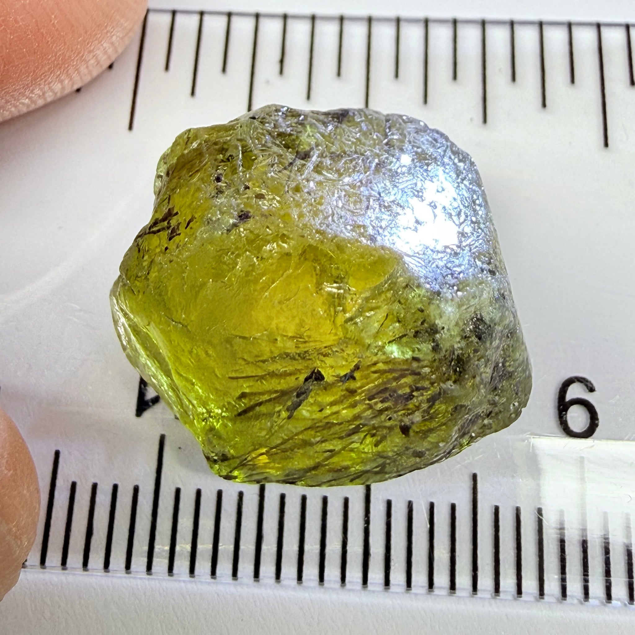 Apatite Crystal, 26.99ct, Tanzania, Untreated Unheated, has some faceting portions, see backlit photos