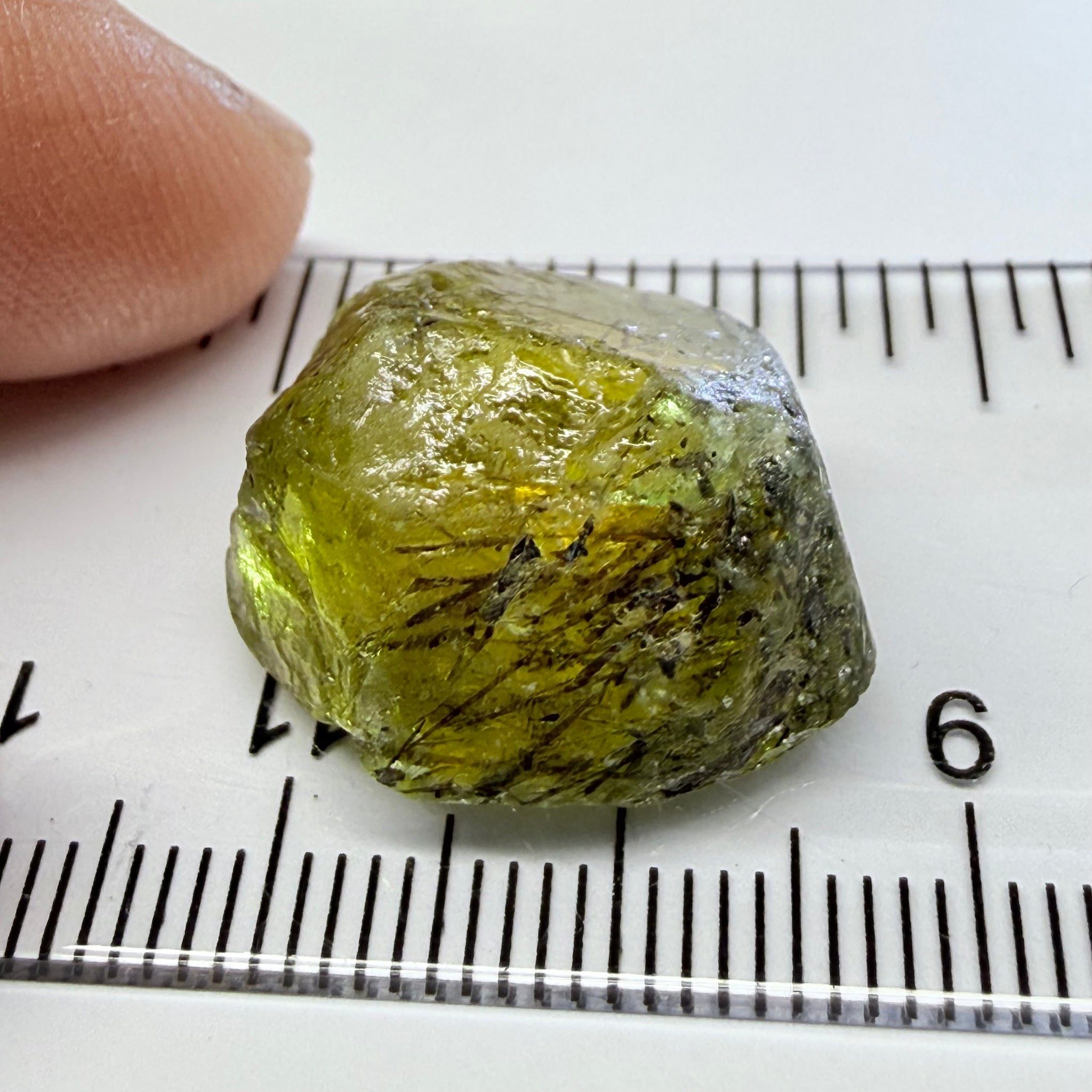 Apatite Crystal, 26.99ct, Tanzania, Untreated Unheated, has some faceting portions, see backlit photos