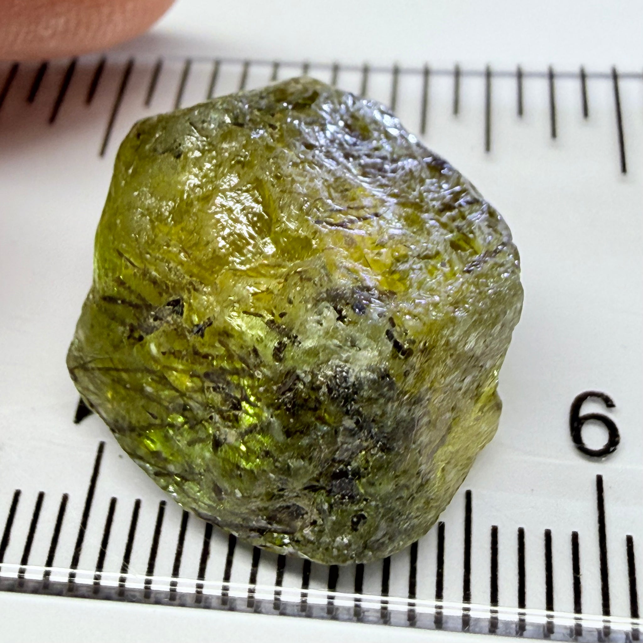 Apatite Crystal, 26.99ct, Tanzania, Untreated Unheated, has some faceting portions, see backlit photos