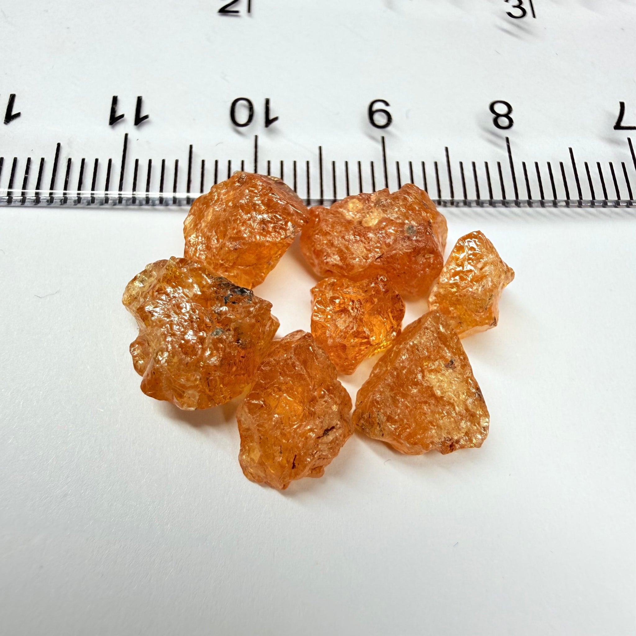 Mandarin Spessartite Garnet Cab Grade Lot, 24.52ct, Loliondo, Tanzania, Untreated Unheated, cab grade rough or set them in jewellery as is, first pic is backlit