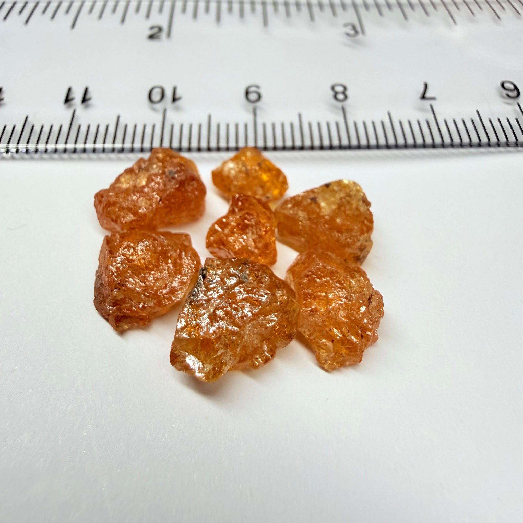 Mandarin Spessartite Garnet Cab Grade Lot, 24.52ct, Loliondo, Tanzania, Untreated Unheated, cab grade rough or set them in jewellery as is, first pic is backlit