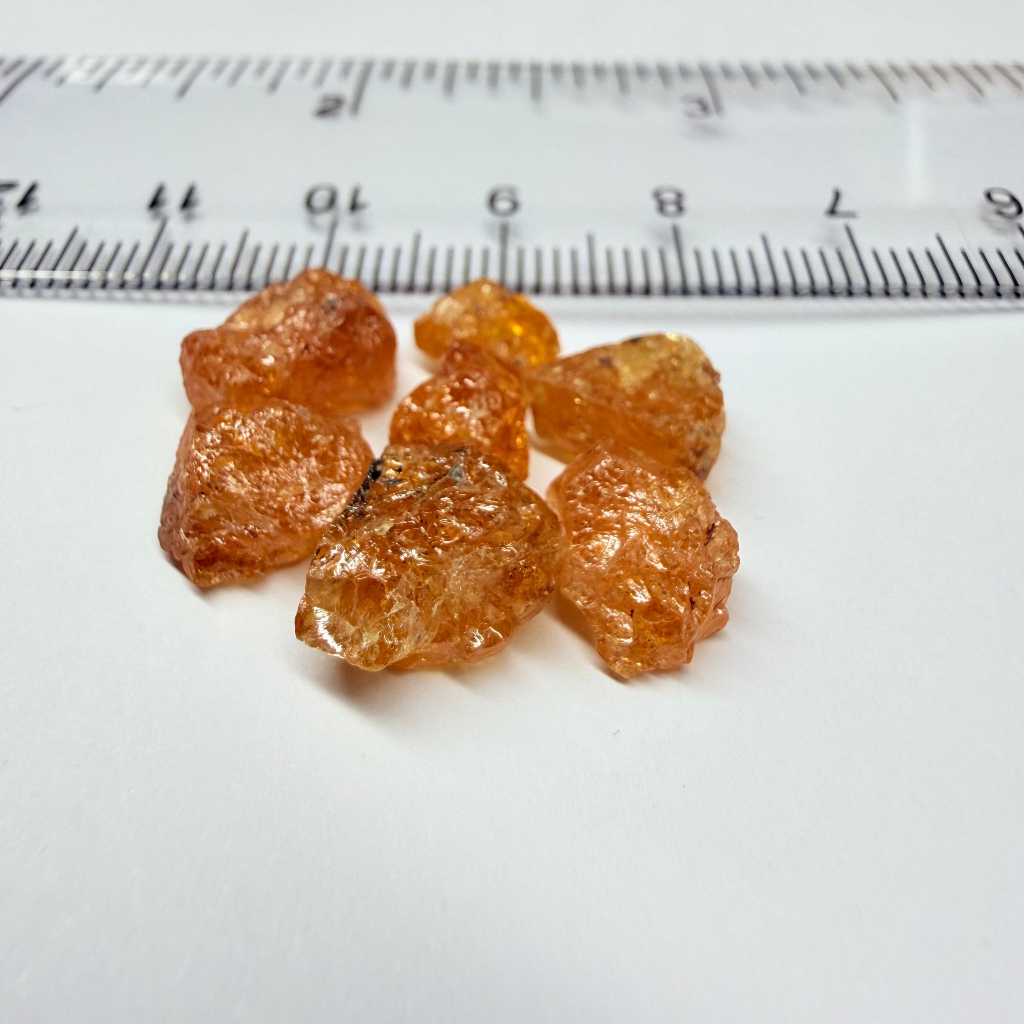 Mandarin Spessartite Garnet Cab Grade Lot, 24.52ct, Loliondo, Tanzania, Untreated Unheated, cab grade rough or set them in jewellery as is, first pic is backlit