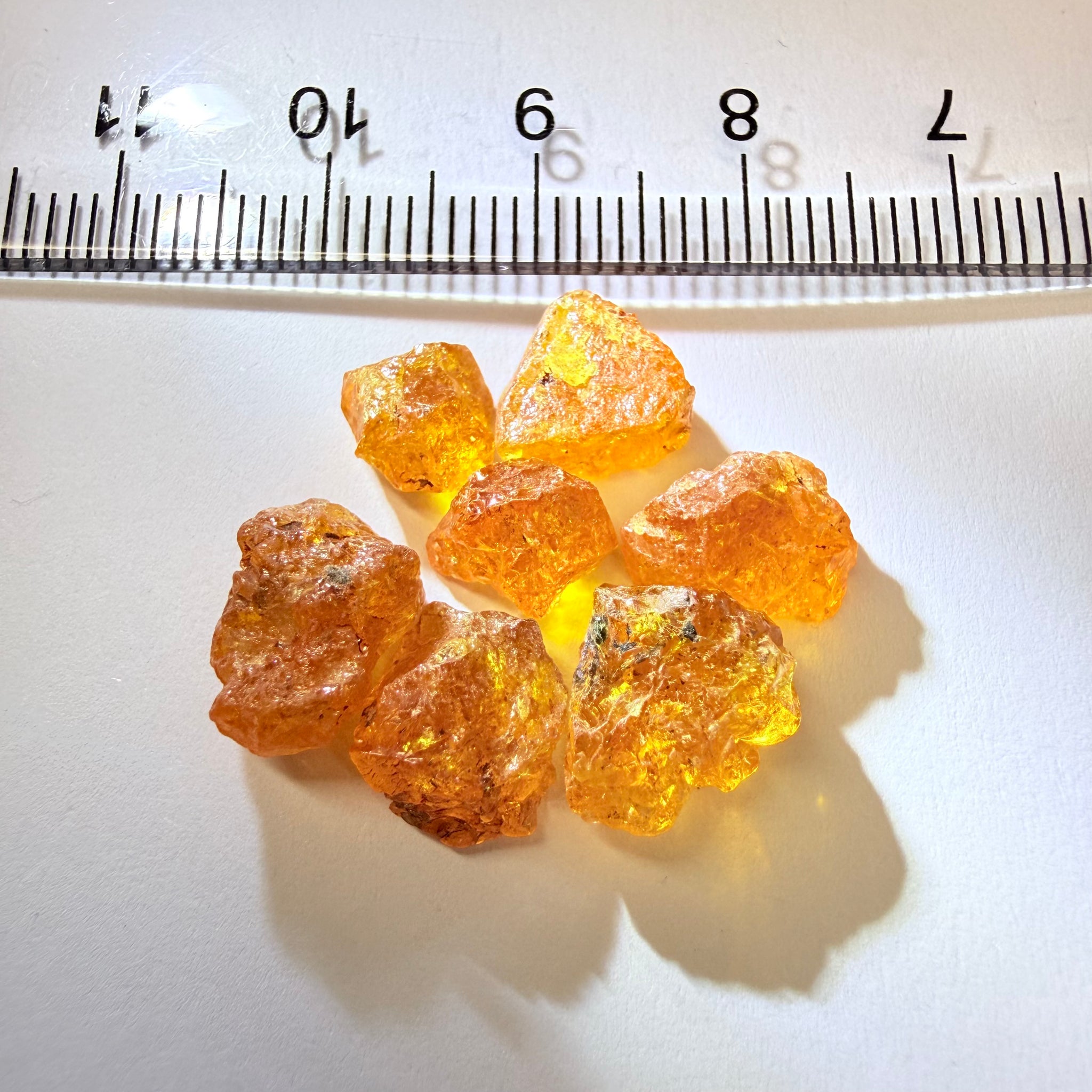 Mandarin Spessartite Garnet Cab Grade Lot, 24.52ct, Loliondo, Tanzania, Untreated Unheated, cab grade rough or set them in jewellery as is, first pic is backlit
