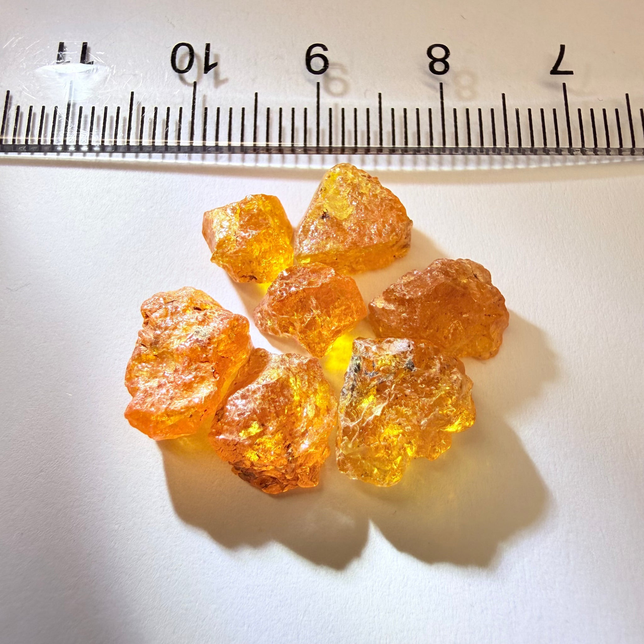 Mandarin Spessartite Garnet Cab Grade Lot, 24.52ct, Loliondo, Tanzania, Untreated Unheated, cab grade rough or set them in jewellery as is, first pic is backlit