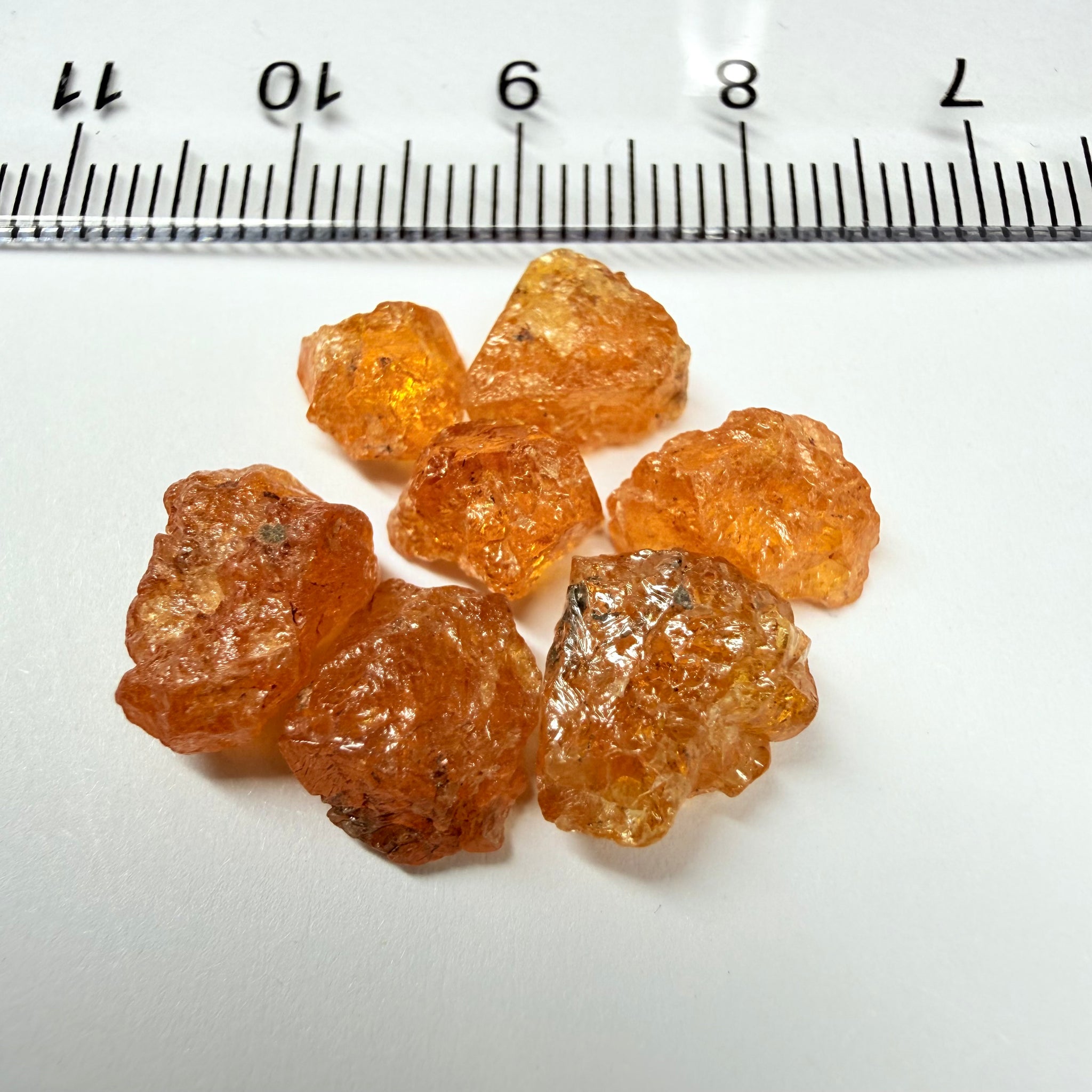 Mandarin Spessartite Garnet Cab Grade Lot, 24.52ct, Loliondo, Tanzania, Untreated Unheated, cab grade rough or set them in jewellery as is, first pic is backlit
