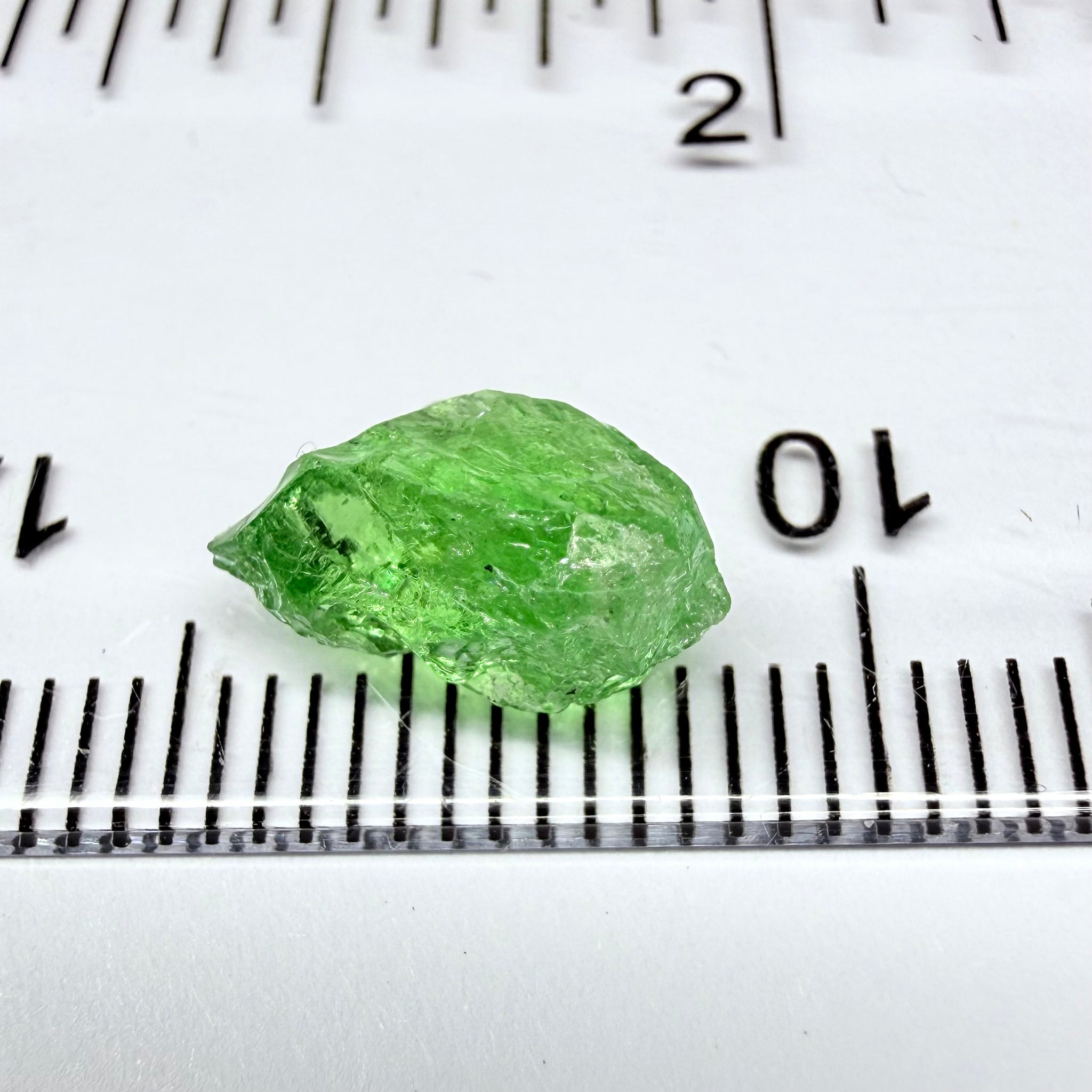 Tsavorite Garnet, 2.64ct, Tanzania, Untreated Unheated. Heavily veiled, you can facet this and great for setting as is in jewellery too