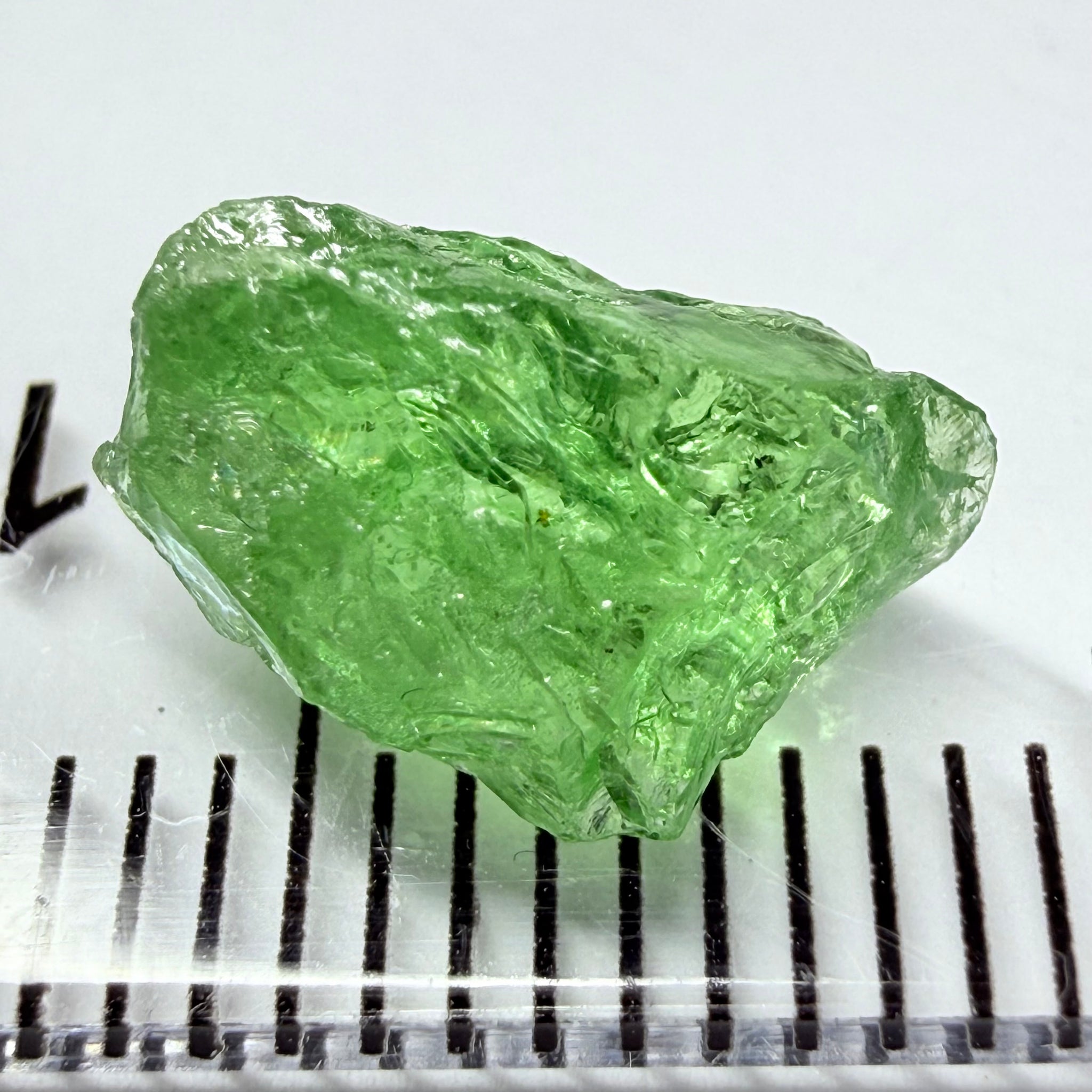 Tsavorite Garnet, 2.64ct, Tanzania, Untreated Unheated. Heavily veiled, you can facet this and great for setting as is in jewellery too