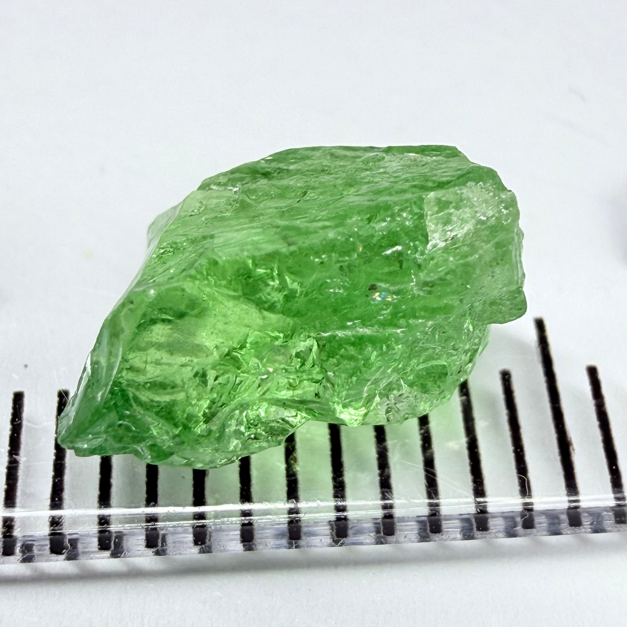 Tsavorite Garnet, 2.64ct, Tanzania, Untreated Unheated. Heavily veiled, you can facet this and great for setting as is in jewellery too