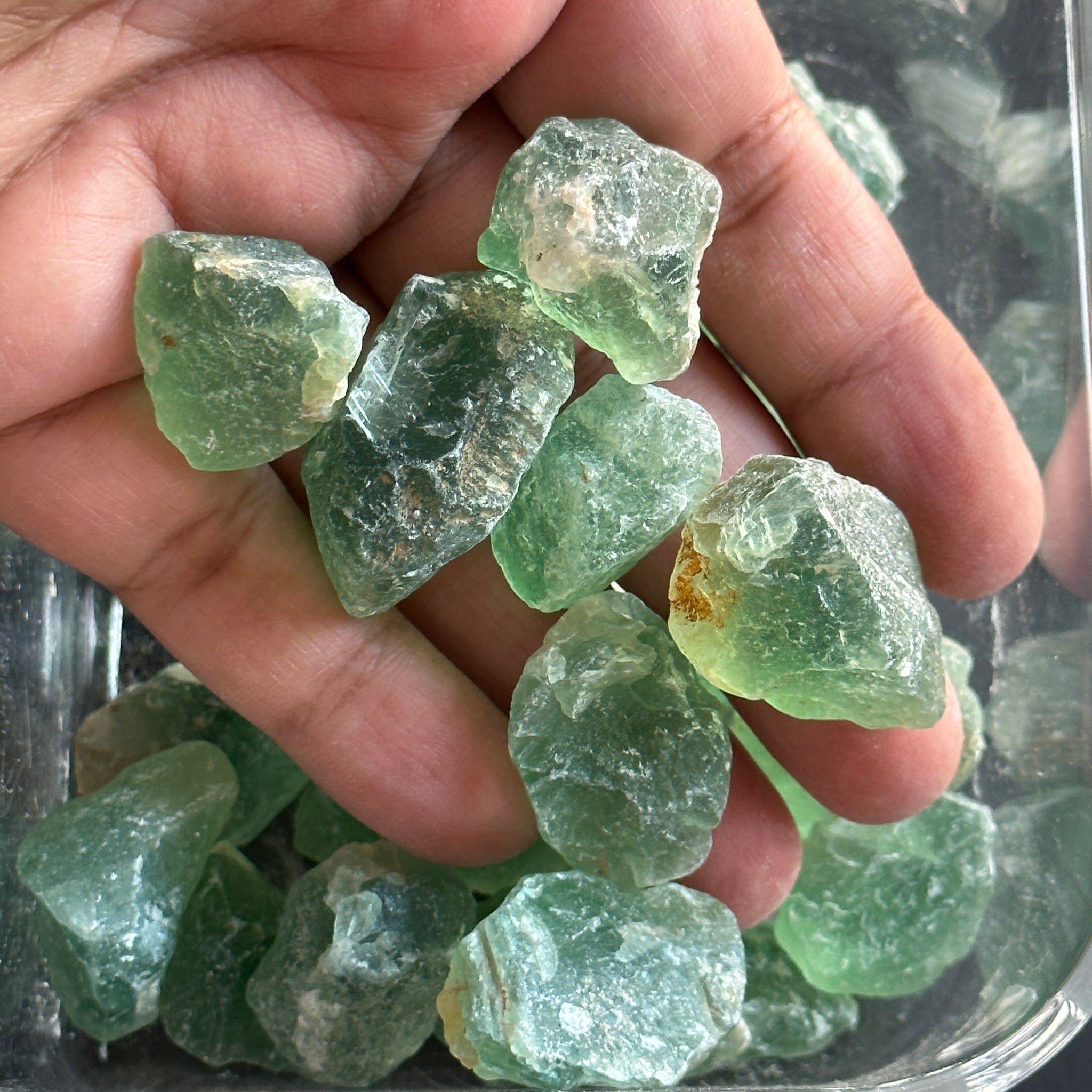 Fluorite, Tanzania, Per Stone, faceting and cabbing grade rough