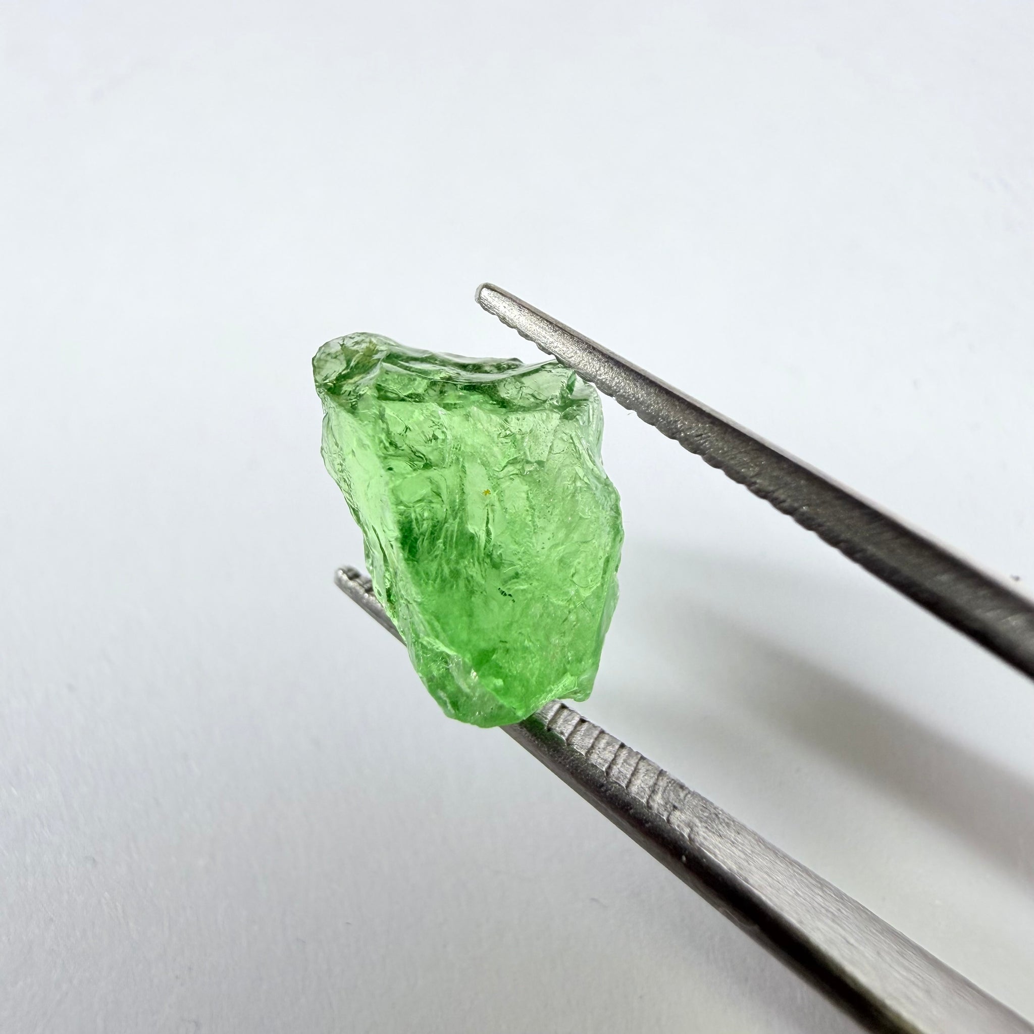 Tsavorite Garnet, 2.64ct, Tanzania, Untreated Unheated. Heavily veiled, you can facet this and great for setting as is in jewellery too