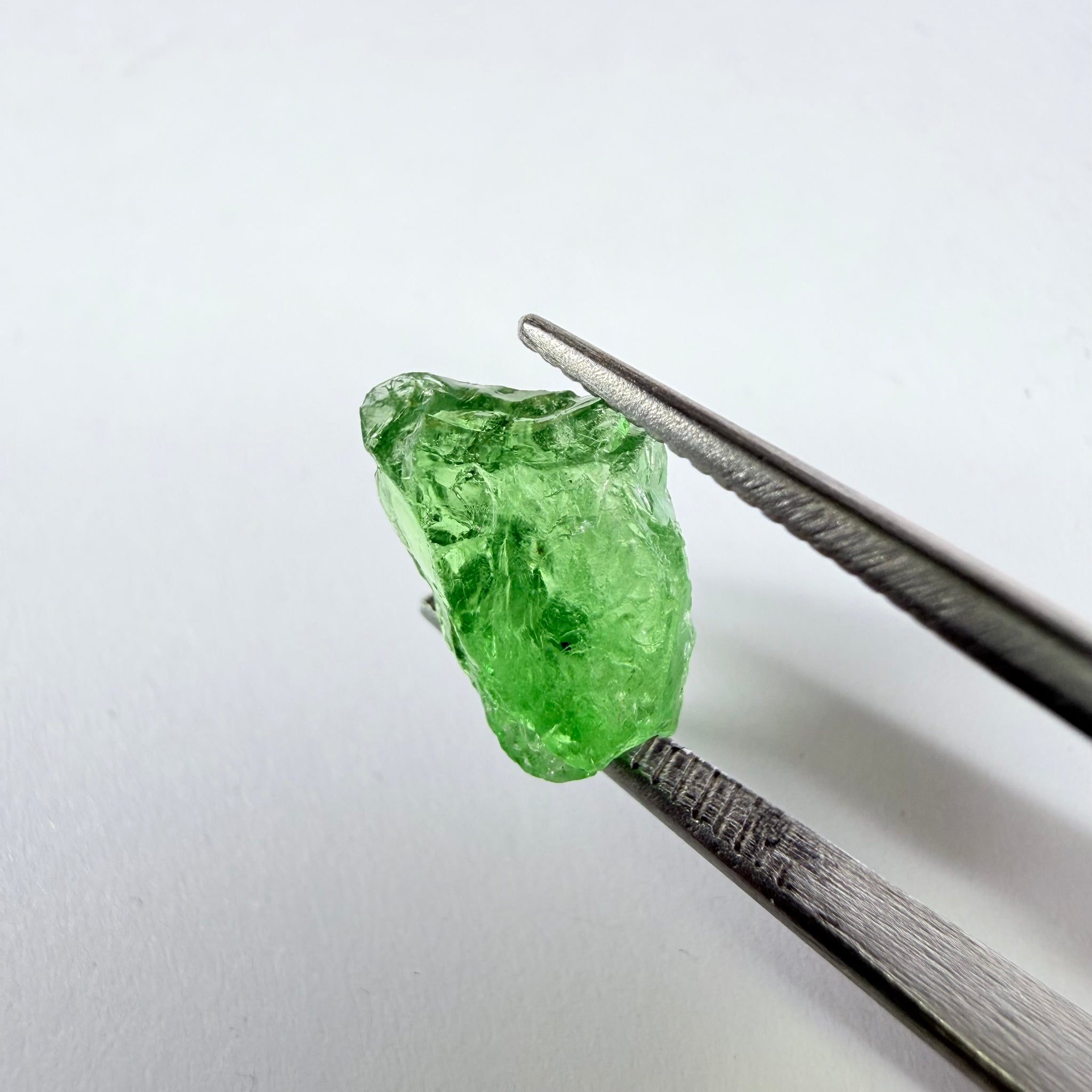 Tsavorite Garnet, 2.64ct, Tanzania, Untreated Unheated. Heavily veiled, you can facet this and great for setting as is in jewellery too