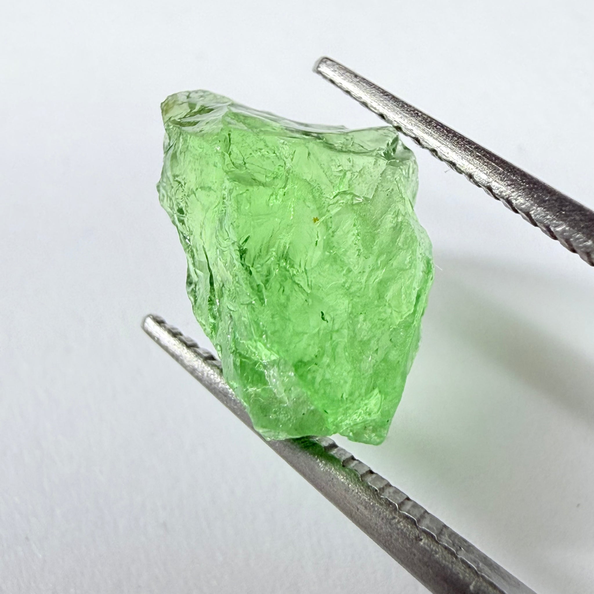 Tsavorite Garnet, 2.64ct, Tanzania, Untreated Unheated. Heavily veiled, you can facet this and great for setting as is in jewellery too