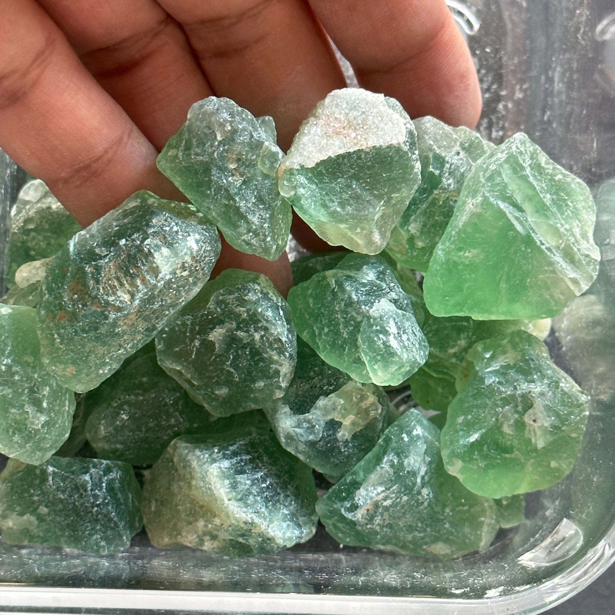 Fluorite, Tanzania, Per Stone, faceting and cabbing grade rough