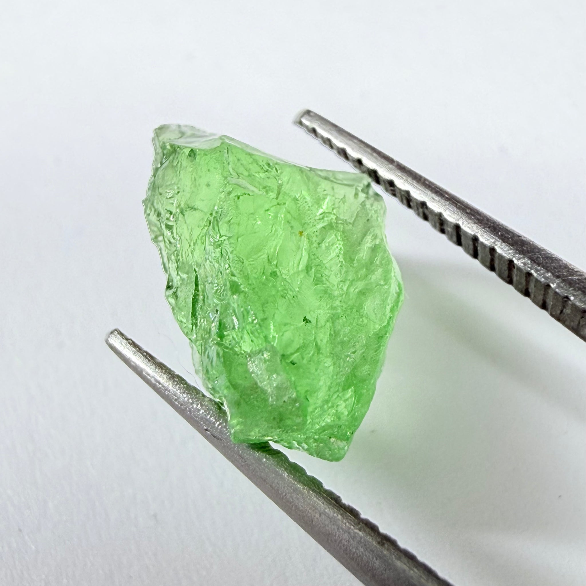 Tsavorite Garnet, 2.64ct, Tanzania, Untreated Unheated. Heavily veiled, you can facet this and great for setting as is in jewellery too
