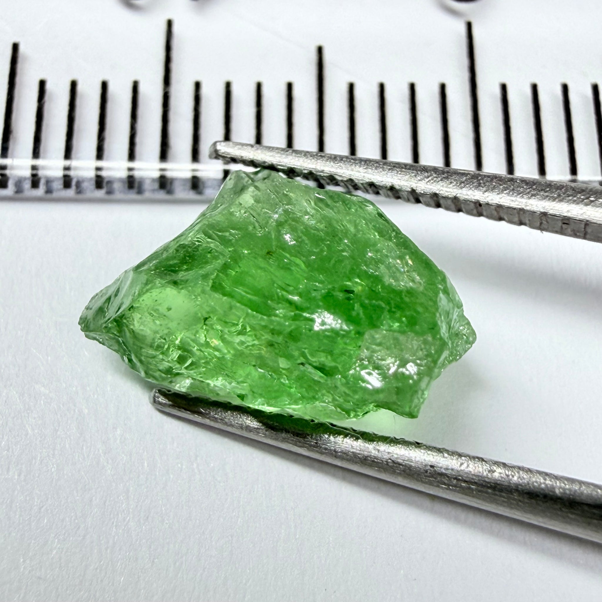Tsavorite Garnet, 2.64ct, Tanzania, Untreated Unheated. Heavily veiled, you can facet this and great for setting as is in jewellery too