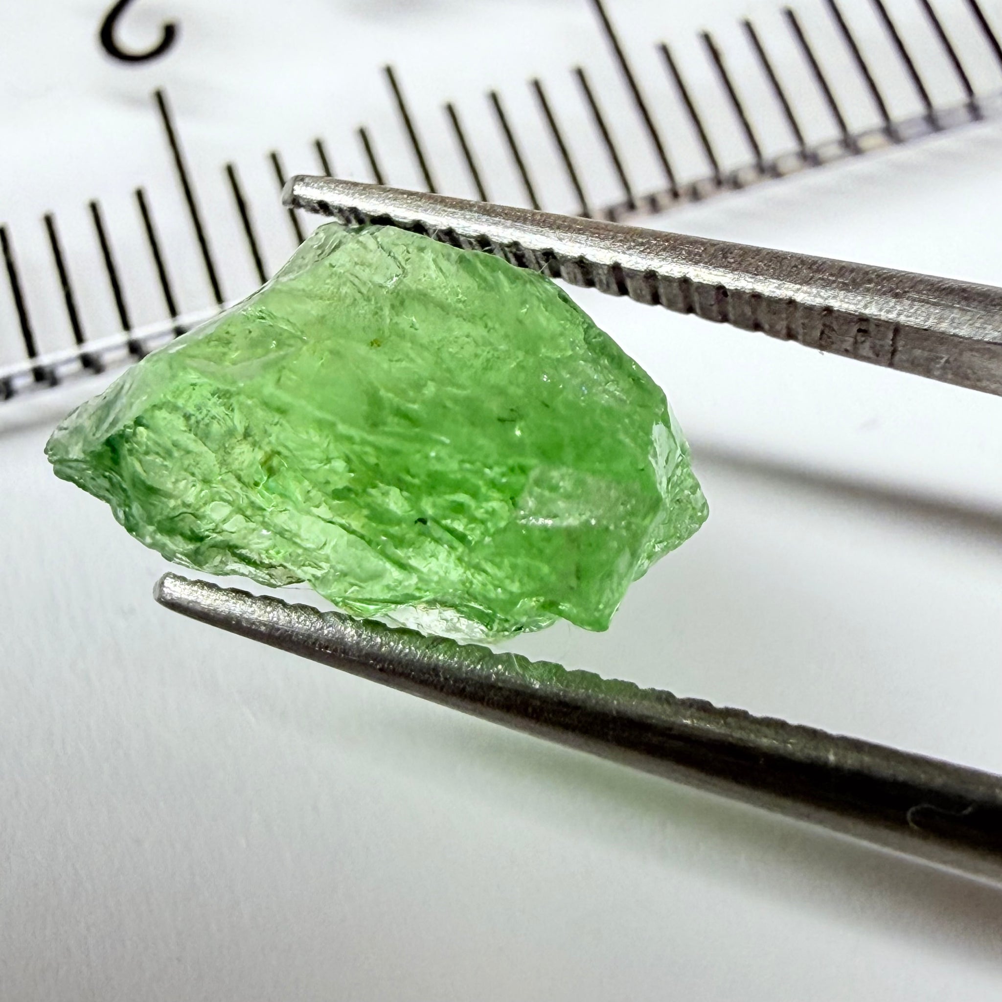 Tsavorite Garnet, 2.64ct, Tanzania, Untreated Unheated. Heavily veiled, you can facet this and great for setting as is in jewellery too