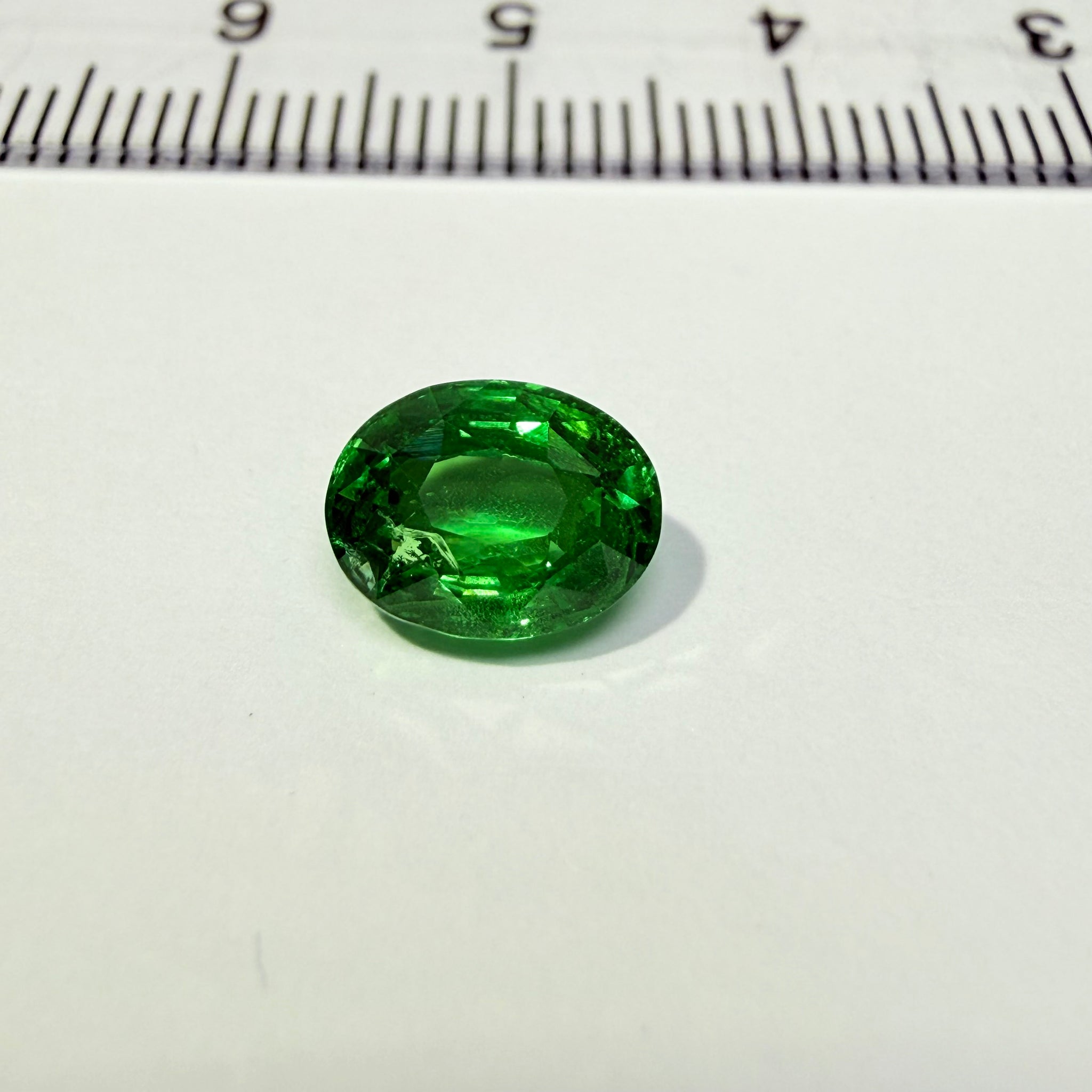Tsavorite Garnet, 1.77ct, Tanzania, Untreated Unheated, slight inclusion under the crown