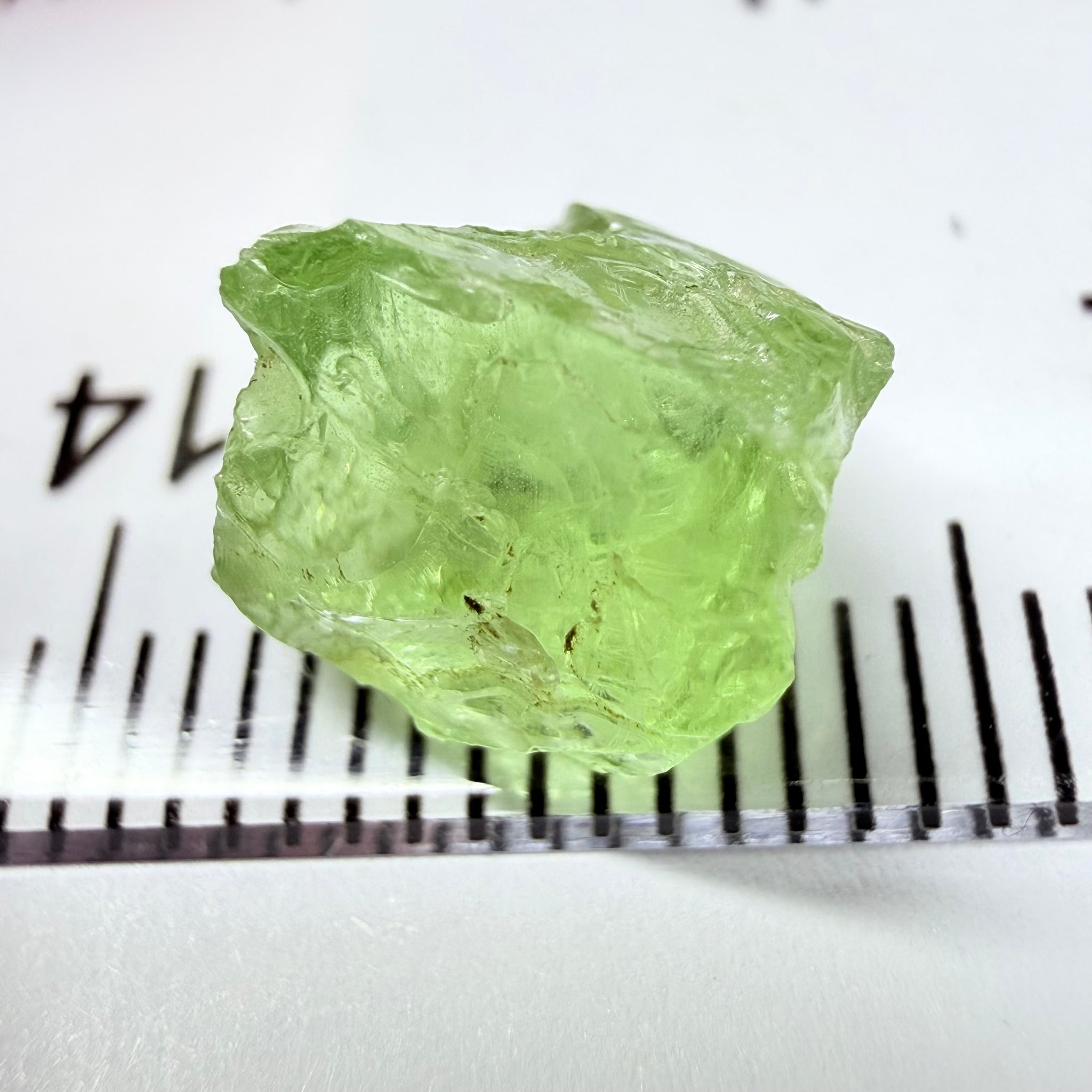 Tsavorite Garnet, 4.94ct, Kenya, Untreated Unheated. Inclusions cracks and veils inside, great for cabbing and setting as is in jewellery