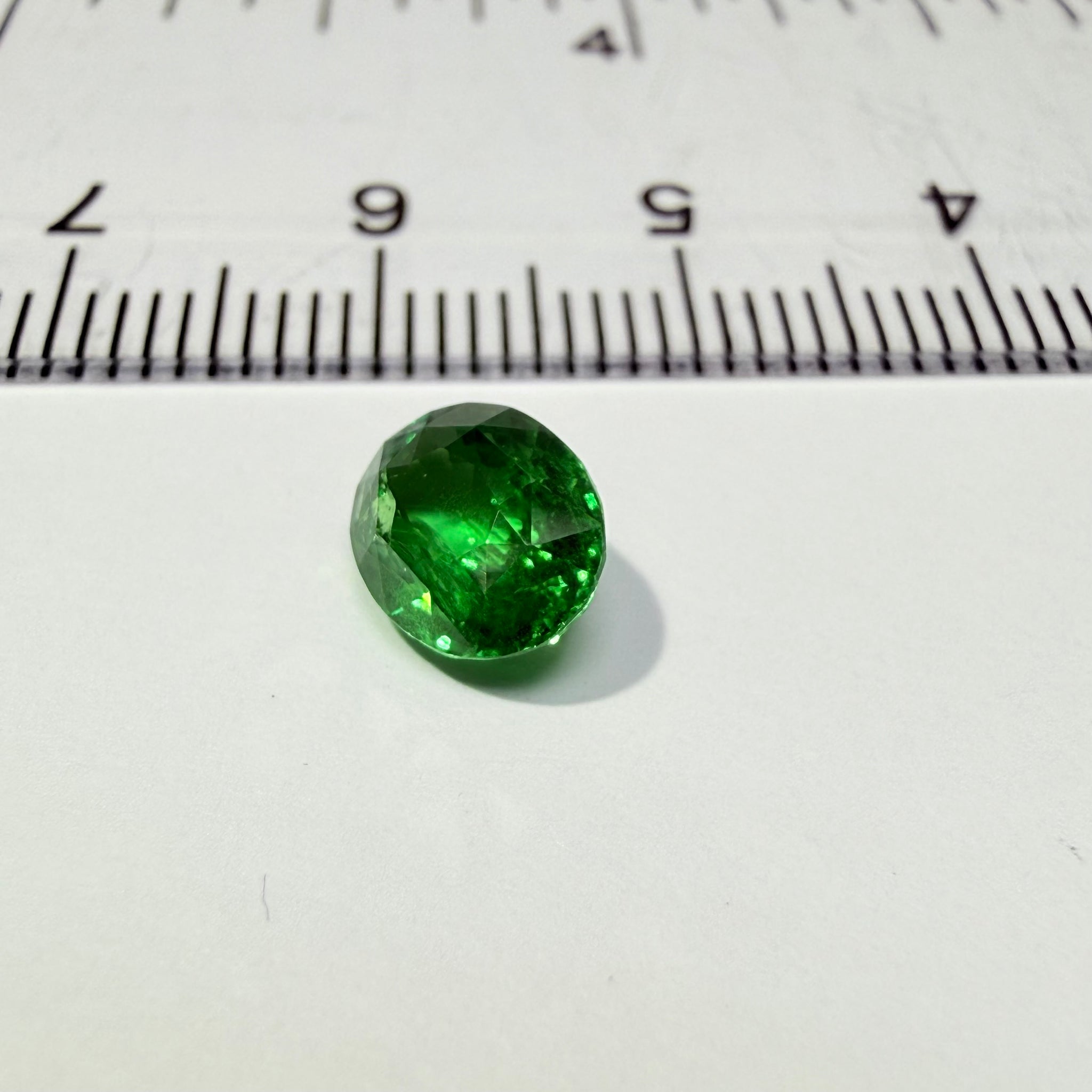 Tsavorite Garnet, 1.77ct, Tanzania, Untreated Unheated, slight inclusion under the crown
