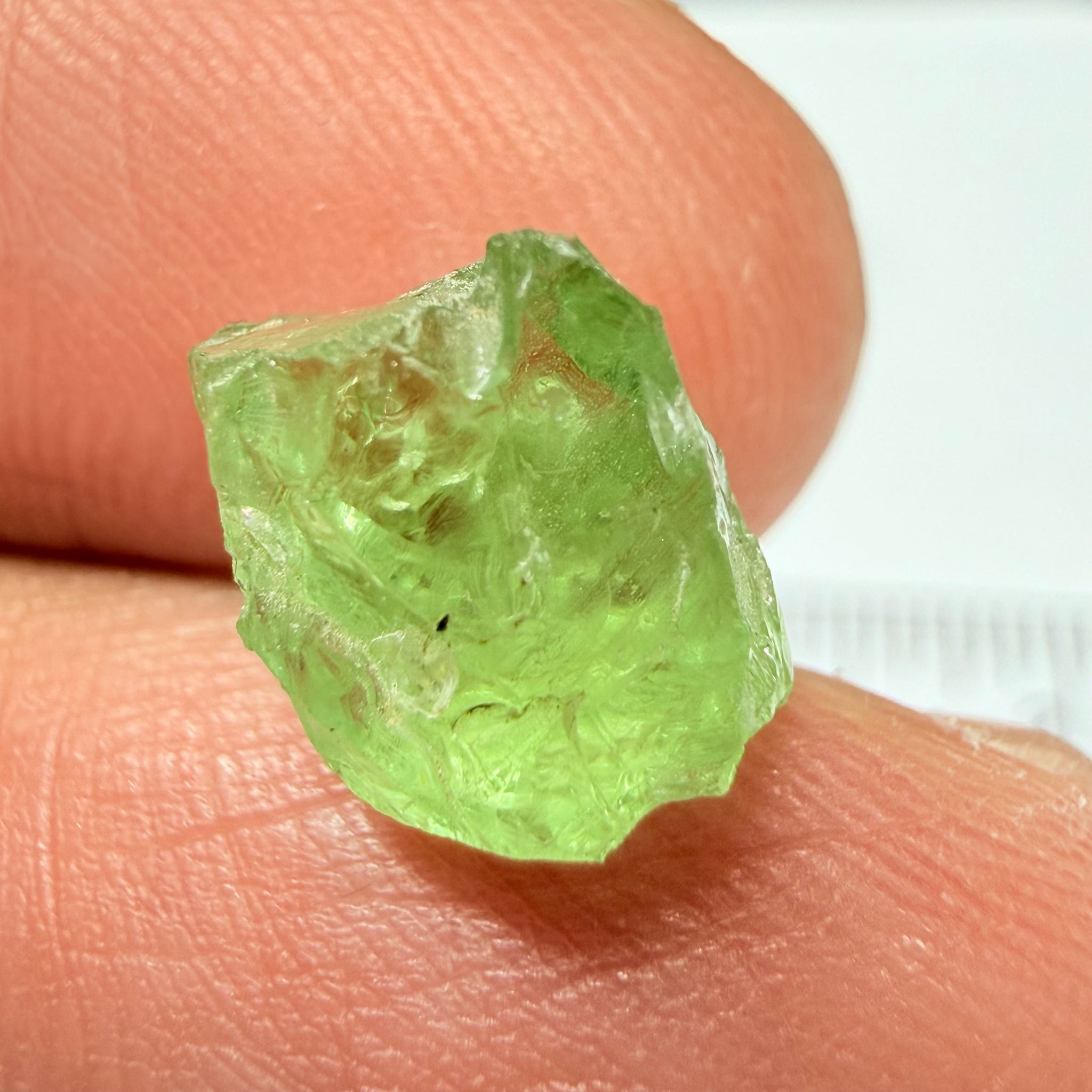 Tsavorite Garnet, 4.94ct, Kenya, Untreated Unheated. Inclusions cracks and veils inside, great for cabbing and setting as is in jewellery