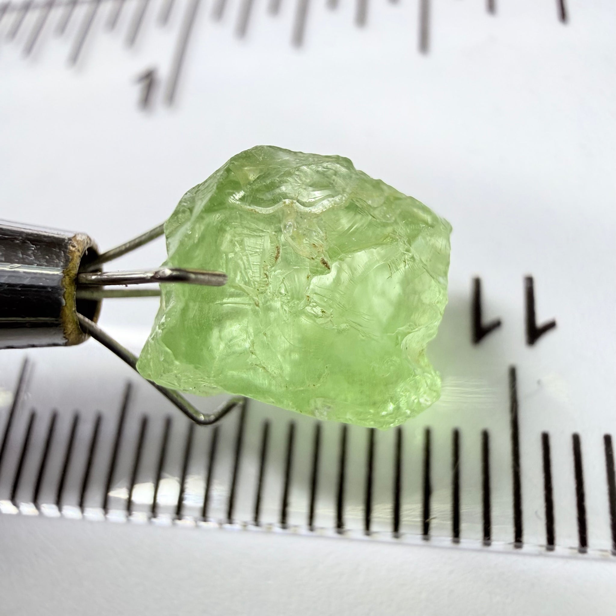 Tsavorite Garnet, 4.94ct, Kenya, Untreated Unheated. Inclusions cracks and veils inside, great for cabbing and setting as is in jewellery