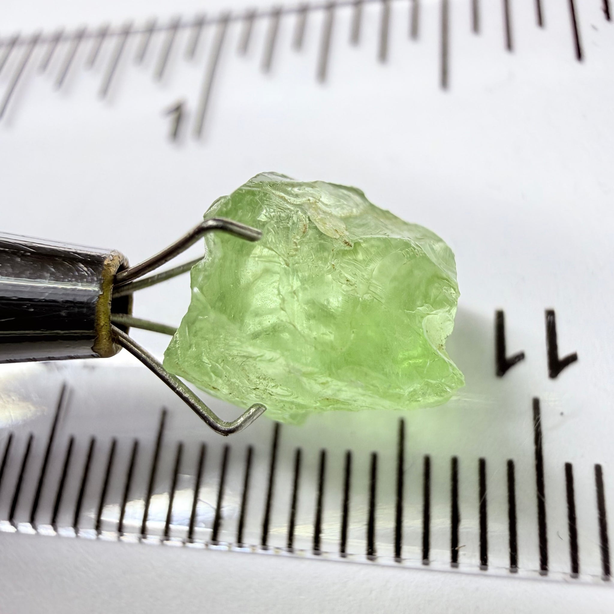 Tsavorite Garnet, 4.94ct, Kenya, Untreated Unheated. Inclusions cracks and veils inside, great for cabbing and setting as is in jewellery