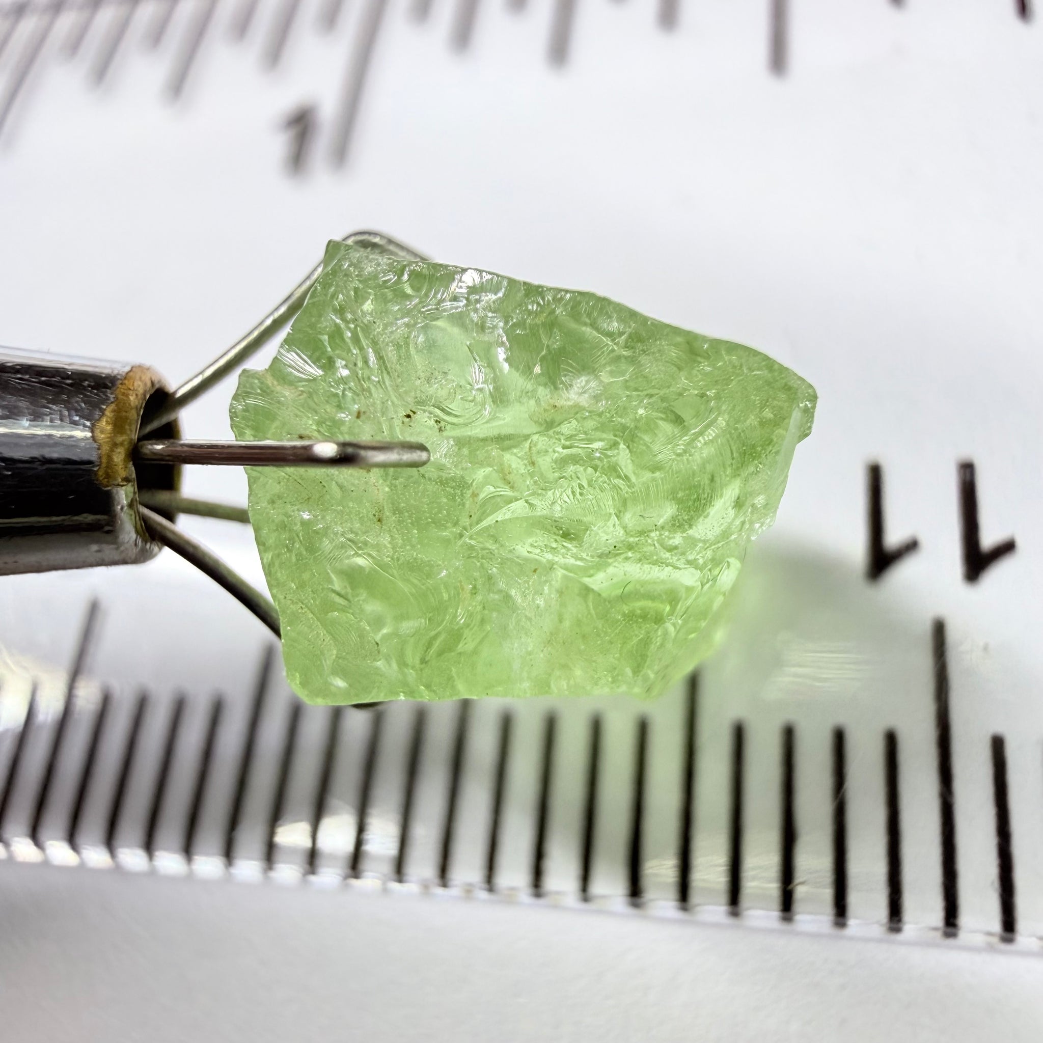 Tsavorite Garnet, 4.94ct, Kenya, Untreated Unheated. Inclusions cracks and veils inside, great for cabbing and setting as is in jewellery