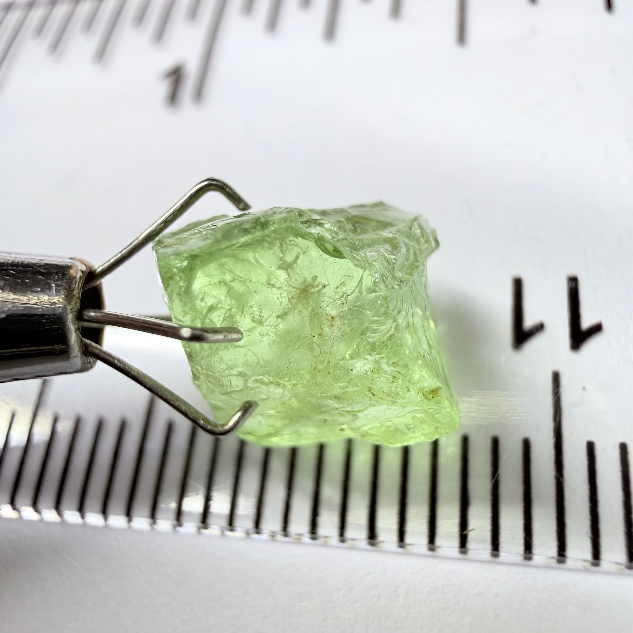 Tsavorite Garnet, 4.94ct, Kenya, Untreated Unheated. Inclusions cracks and veils inside, great for cabbing and setting as is in jewellery
