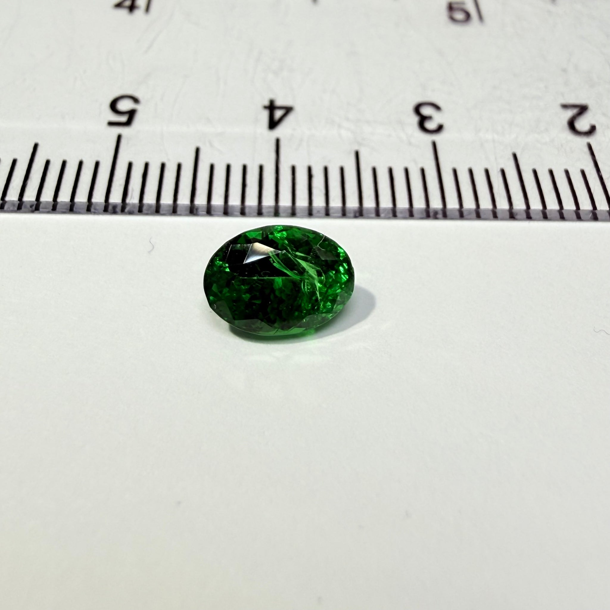 Tsavorite Garnet, 1.27ct, Tanzania, Untreated Unheated, slightly included