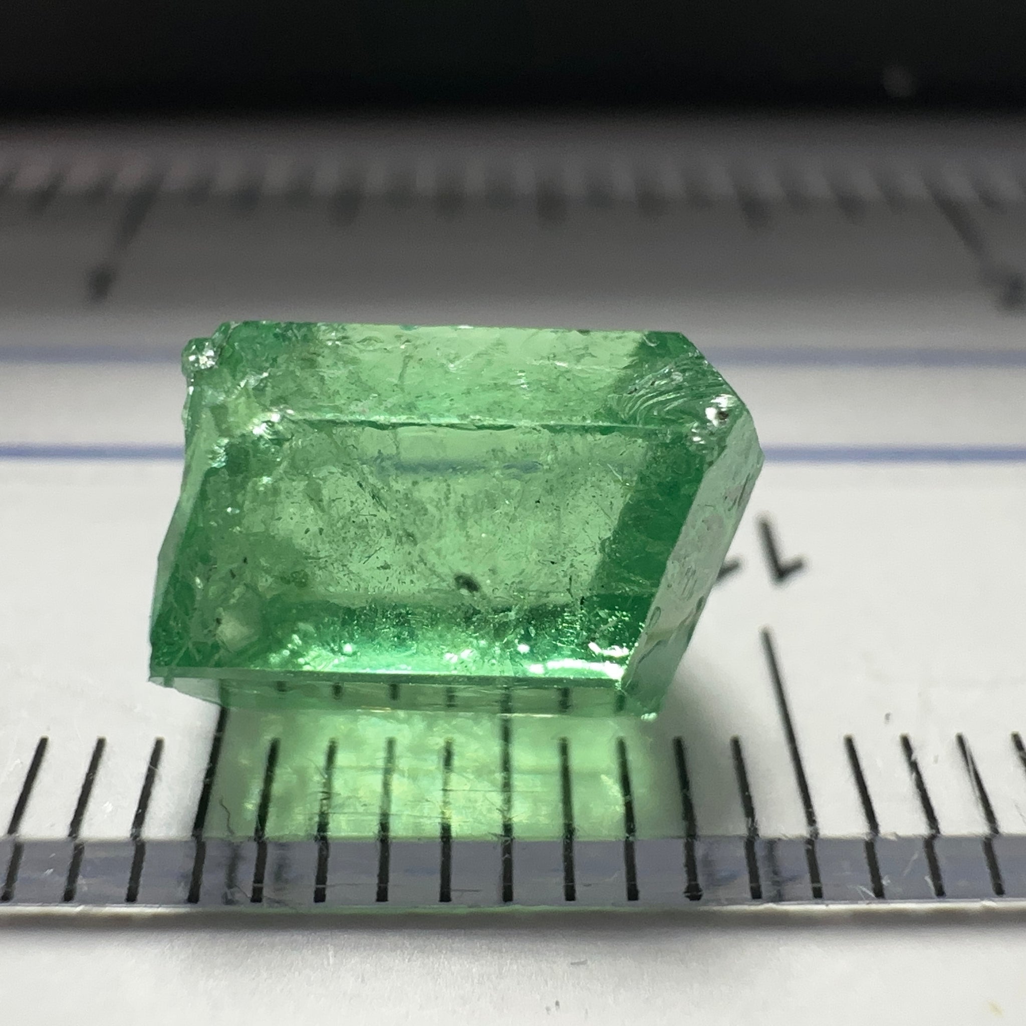 Tsavorite Garnet Crystal, 3.65ct A very unusual Tsavorite crystal from Merelani in Tanzania, Untreated Unheated, see the photos taken in different lights