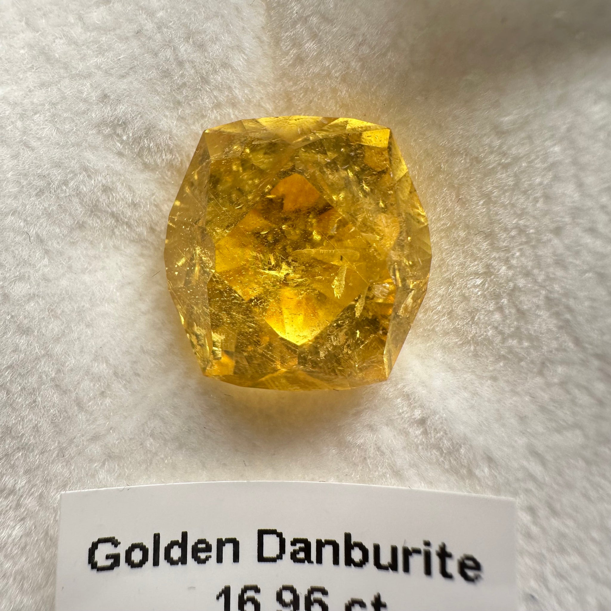 Golden Danburite, 16.96ct, Tanzania, Untreated Unheated. Precision Cut, Collectors Stone, Very Rare and Difficult To Get In This Size and Vibrancy