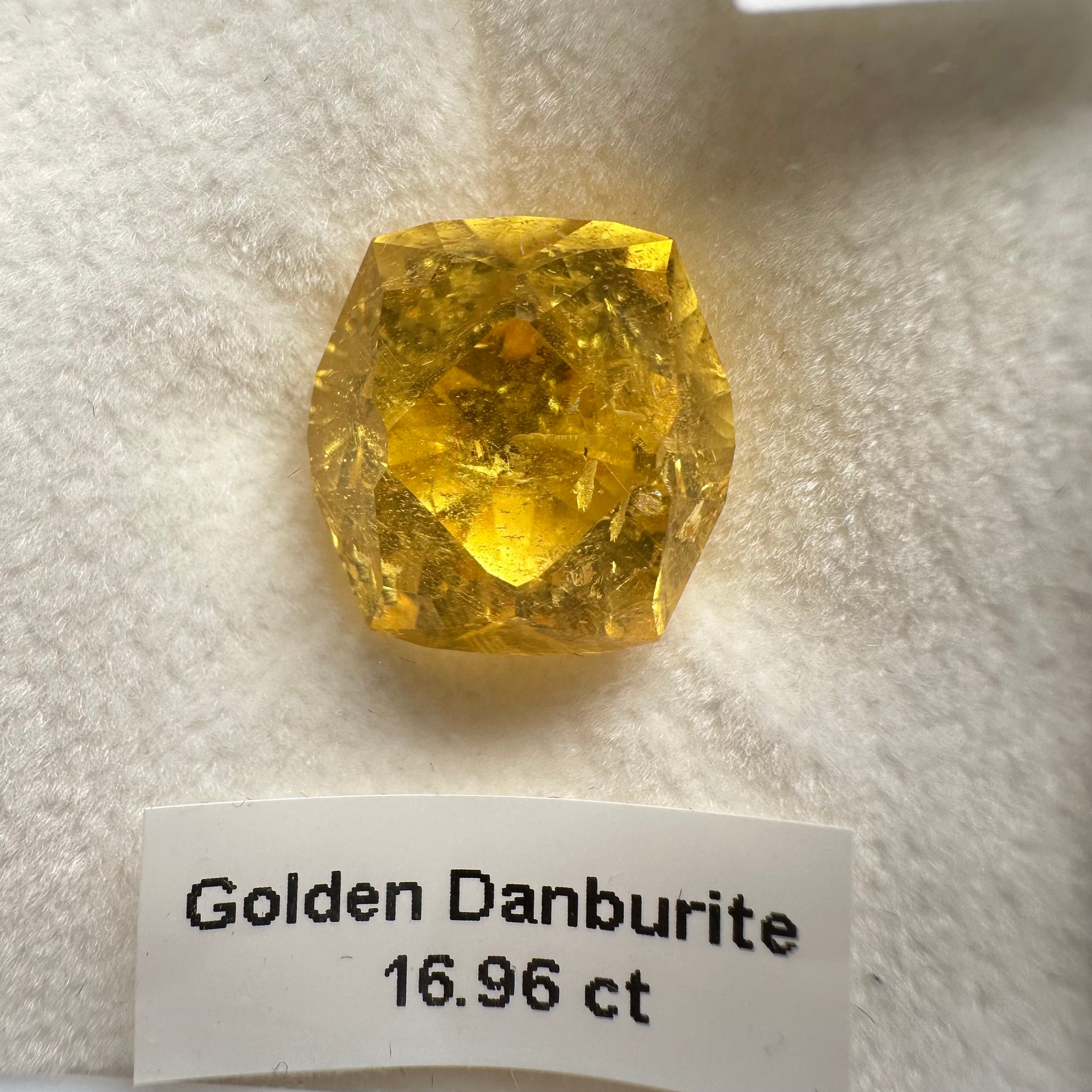 Golden Danburite, 16.96ct, Tanzania, Untreated Unheated. Precision Cut, Collectors Stone, Very Rare and Difficult To Get In This Size and Vibrancy
