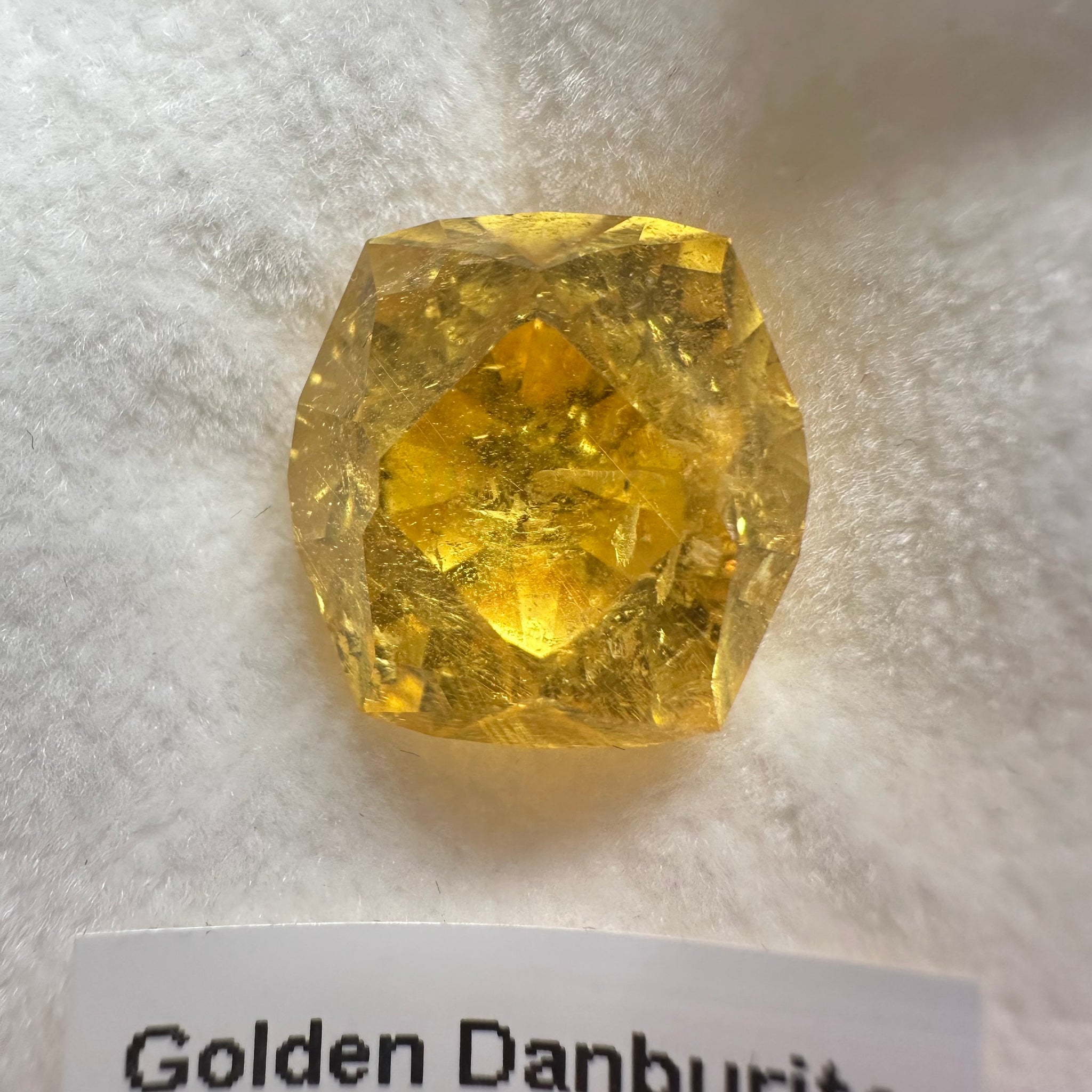 Golden Danburite, 16.96ct, Tanzania, Untreated Unheated. Precision Cut, Collectors Stone, Very Rare and Difficult To Get In This Size and Vibrancy