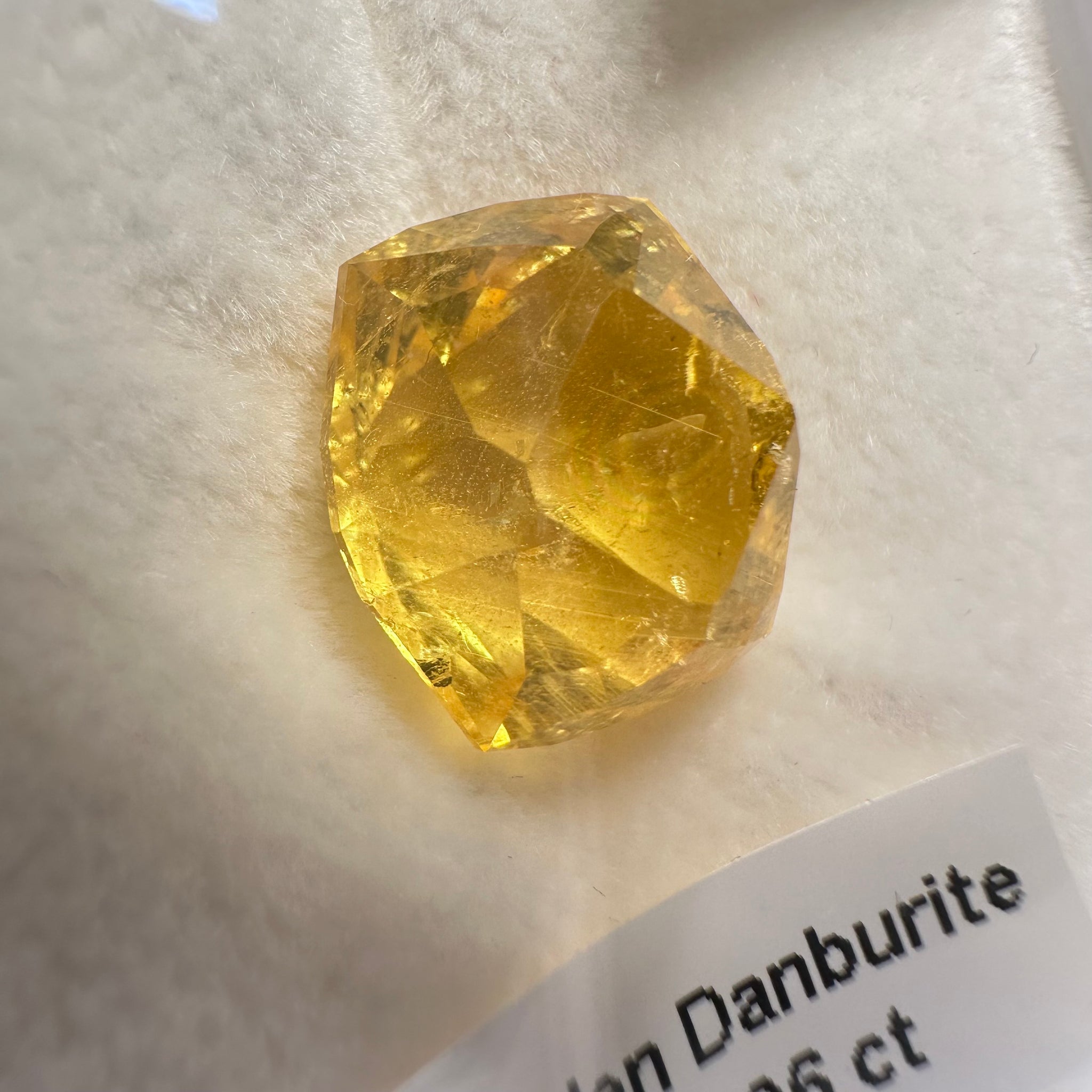 Golden Danburite, 16.96ct, Tanzania, Untreated Unheated. Precision Cut, Collectors Stone, Very Rare and Difficult To Get In This Size and Vibrancy