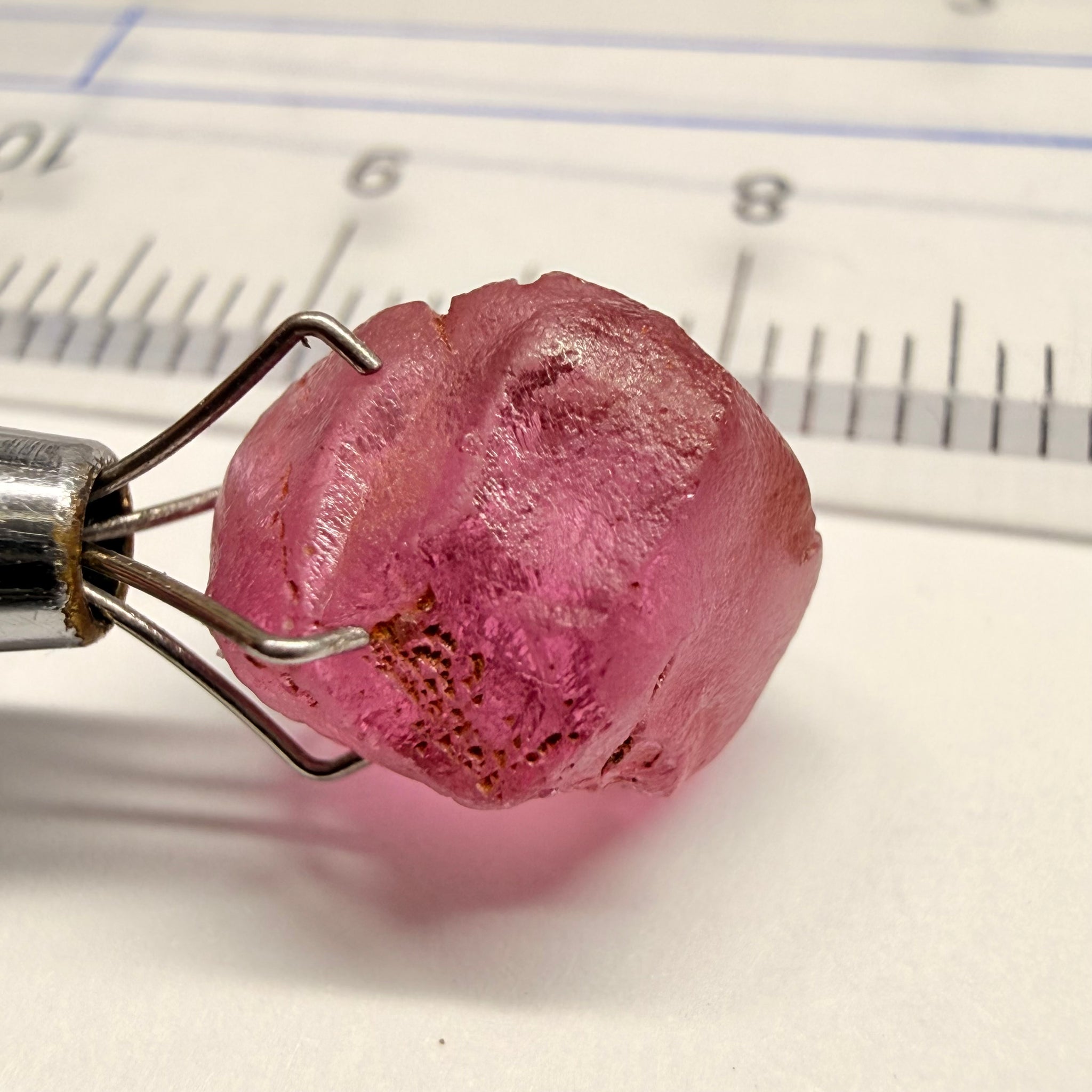 Tanga Garnet, 6.81ct, Tanzania, Untreated Unheated, looks like a broken heart, I would recommend setting it as is, slightly included, going cheap